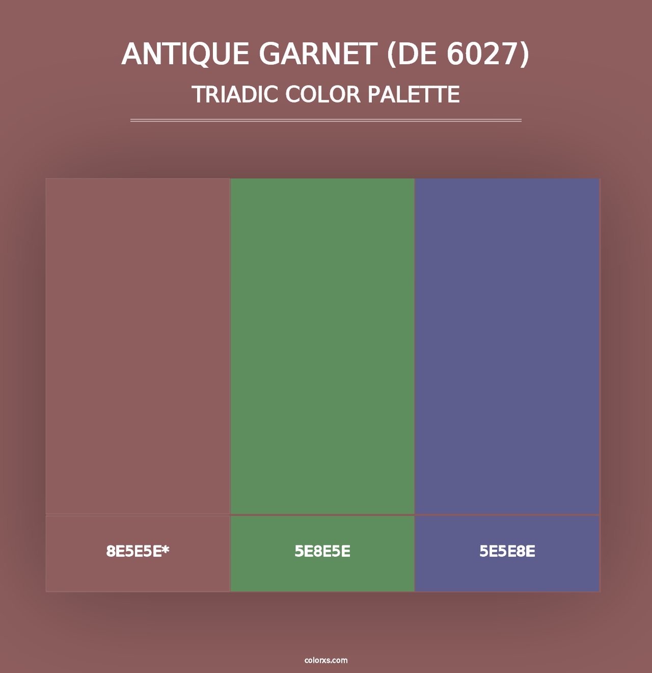 Antique Garnet (DE 6027) - Triadic Color Palette