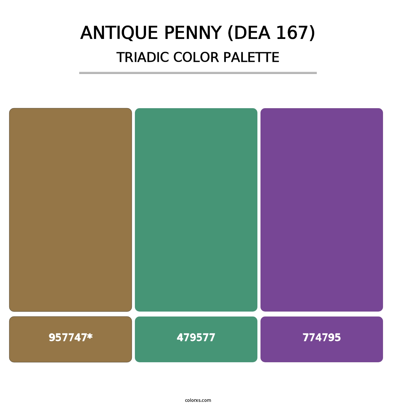 Antique Penny (DEA 167) - Triadic Color Palette