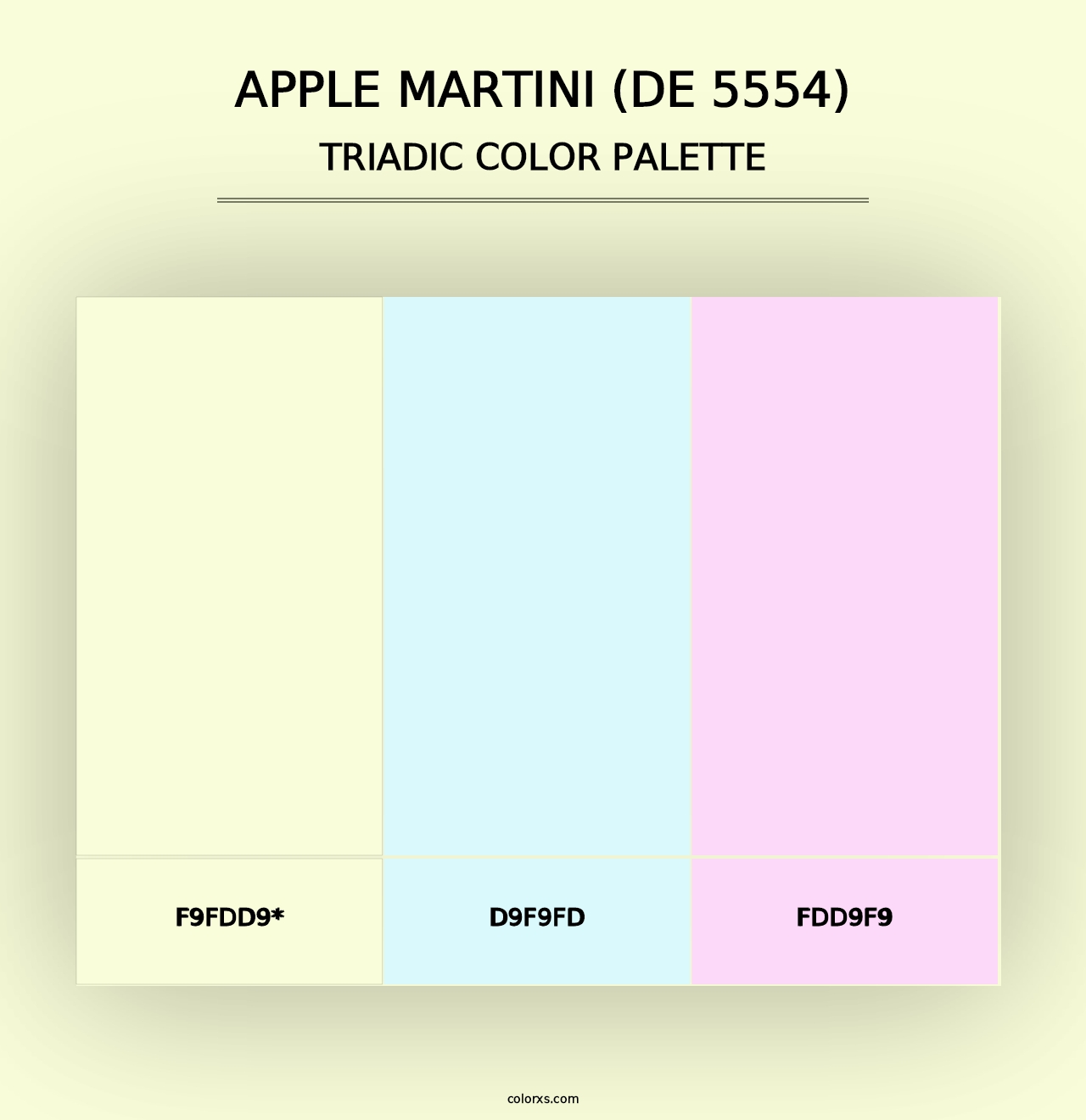 Apple Martini (DE 5554) - Triadic Color Palette