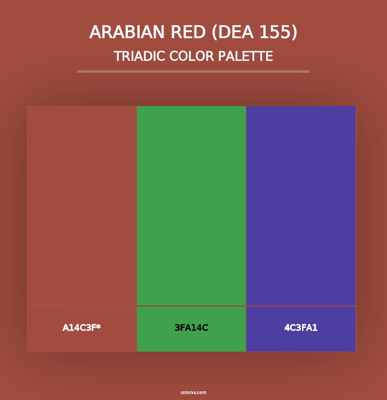 Arabian Red (DEA 155) - Triadic Color Palette