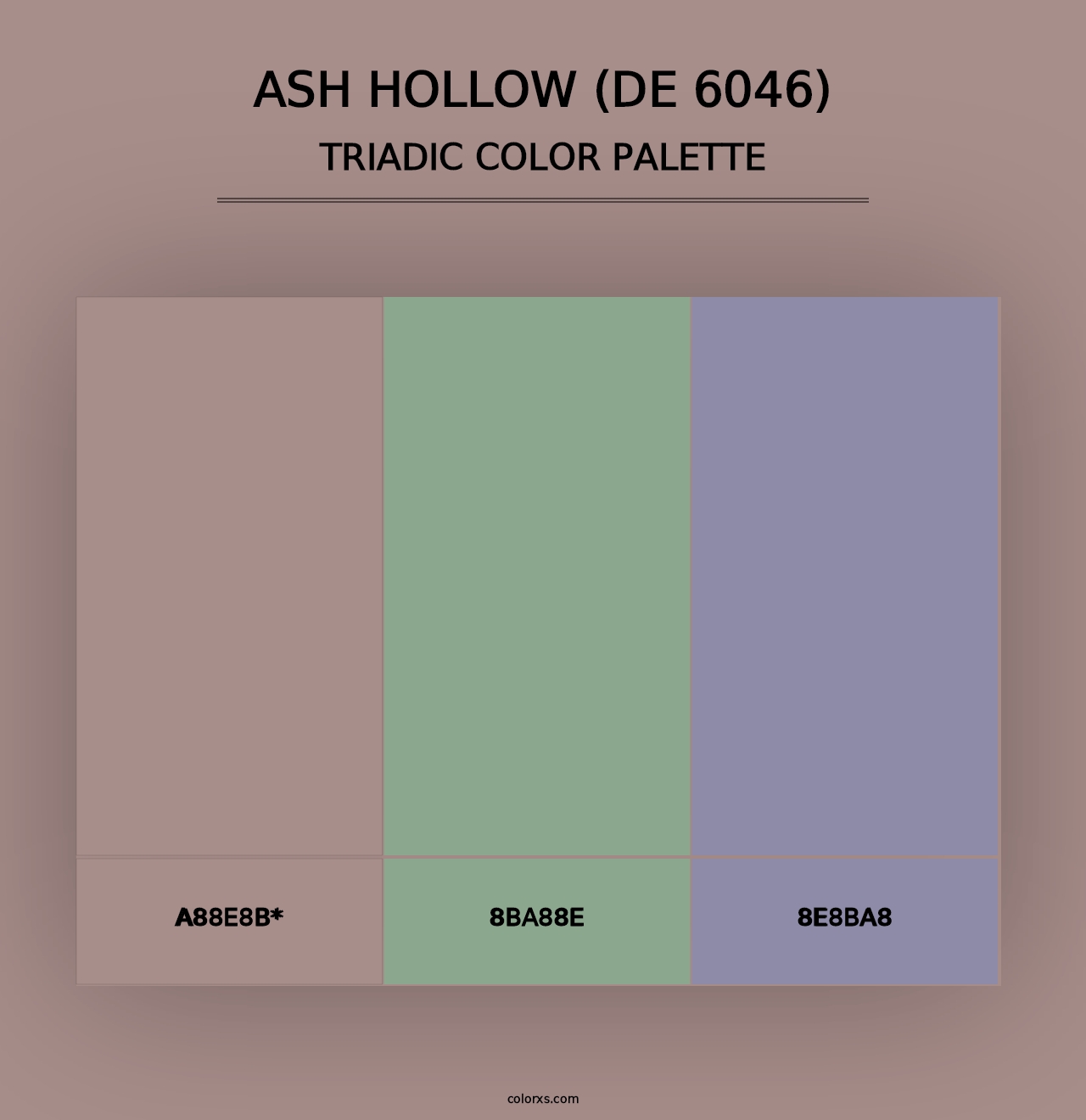 Ash Hollow (DE 6046) - Triadic Color Palette