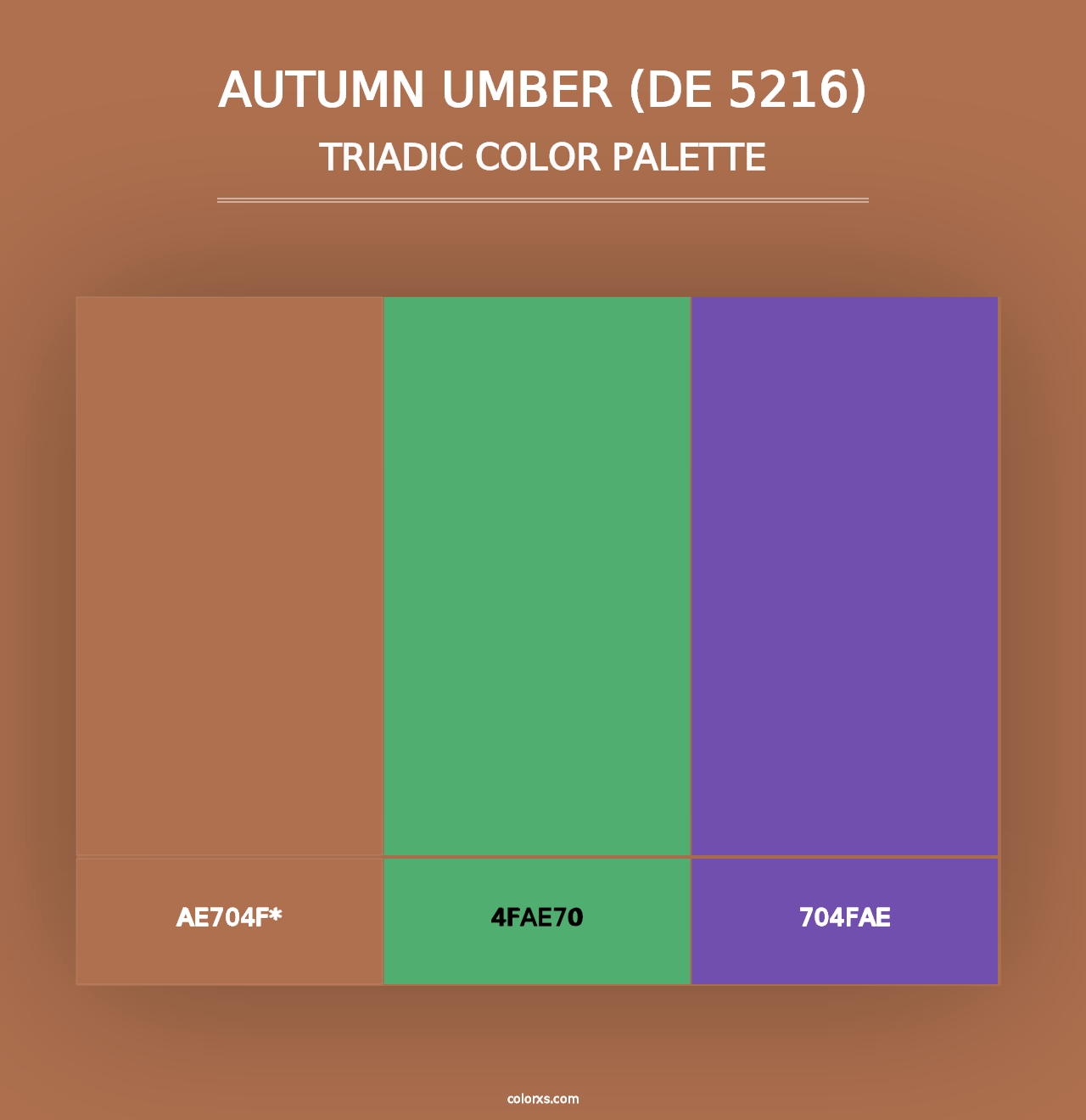 Autumn Umber (DE 5216) - Triadic Color Palette