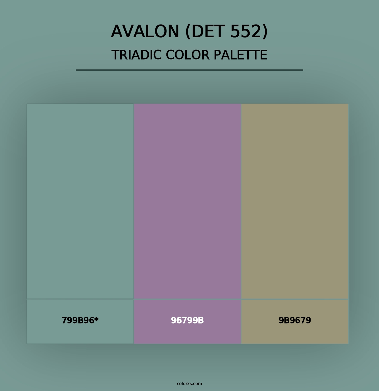 Avalon (DET 552) - Triadic Color Palette