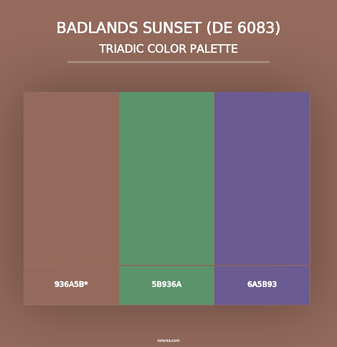 Badlands Sunset (DE 6083) - Triadic Color Palette