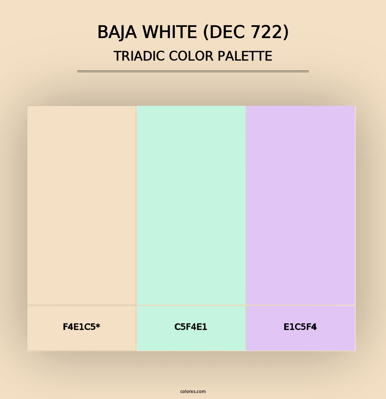 Baja White (DEC 722) - Triadic Color Palette