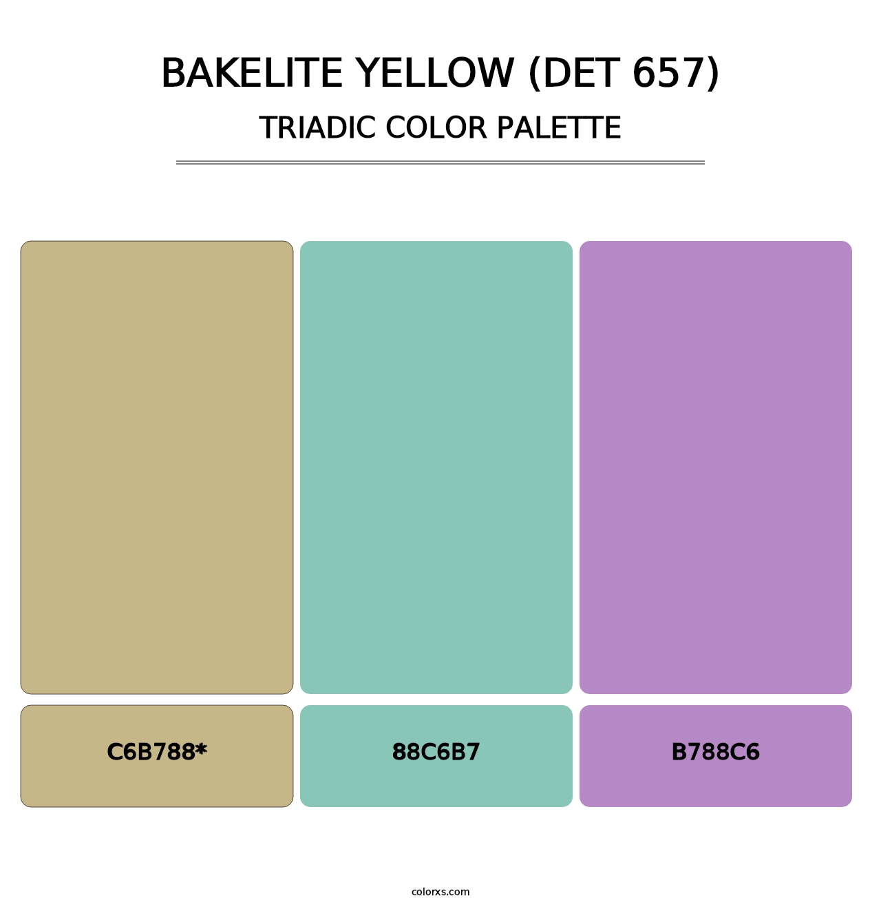 Bakelite Yellow (DET 657) - Triadic Color Palette