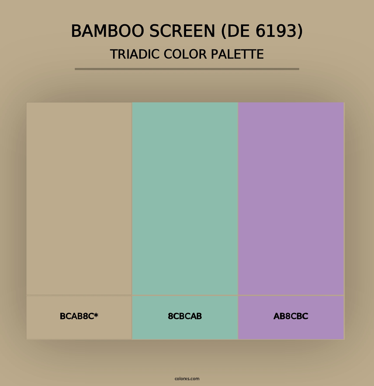 Bamboo Screen (DE 6193) - Triadic Color Palette