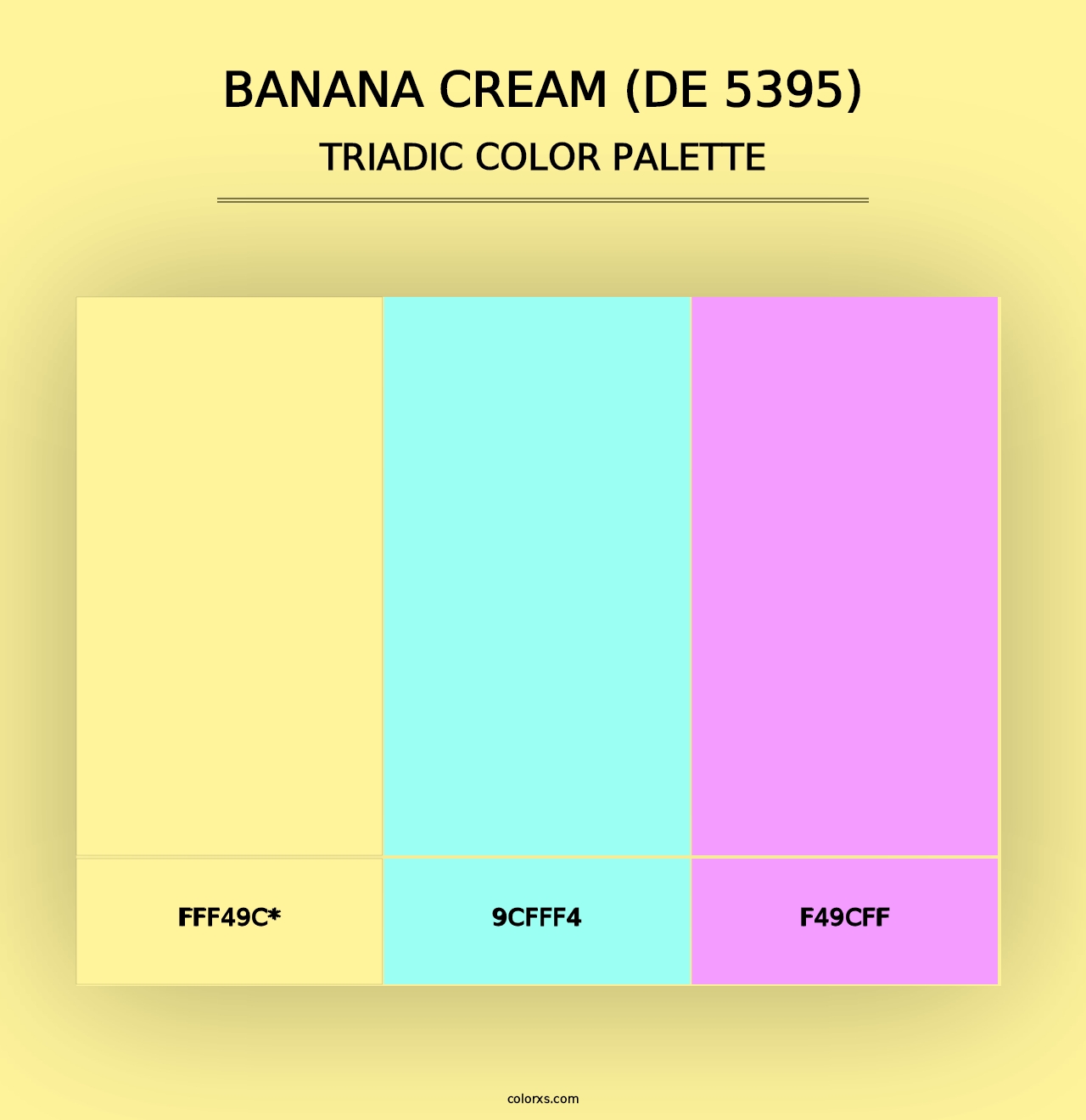 Banana Cream (DE 5395) - Triadic Color Palette