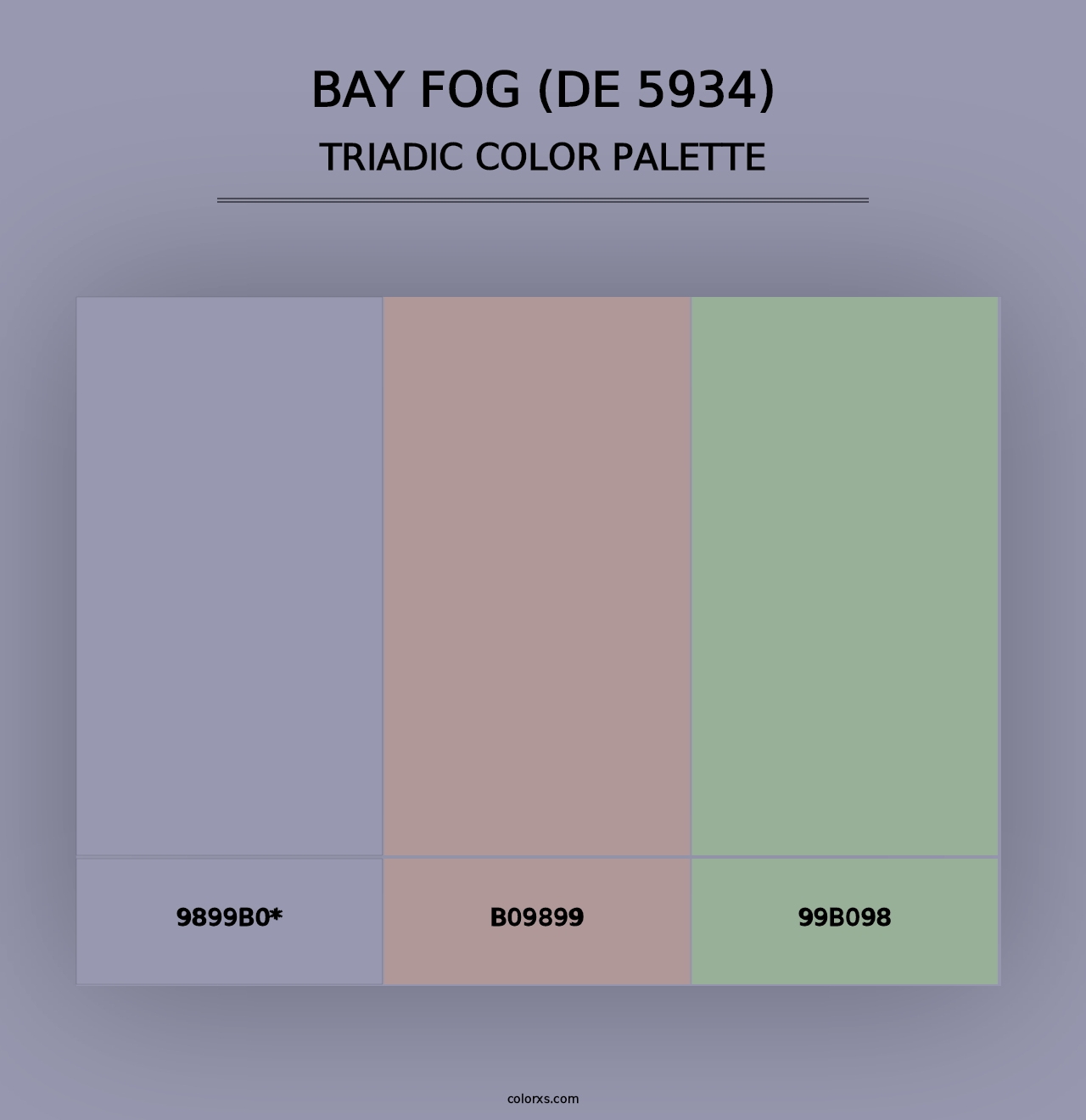 Bay Fog (DE 5934) - Triadic Color Palette