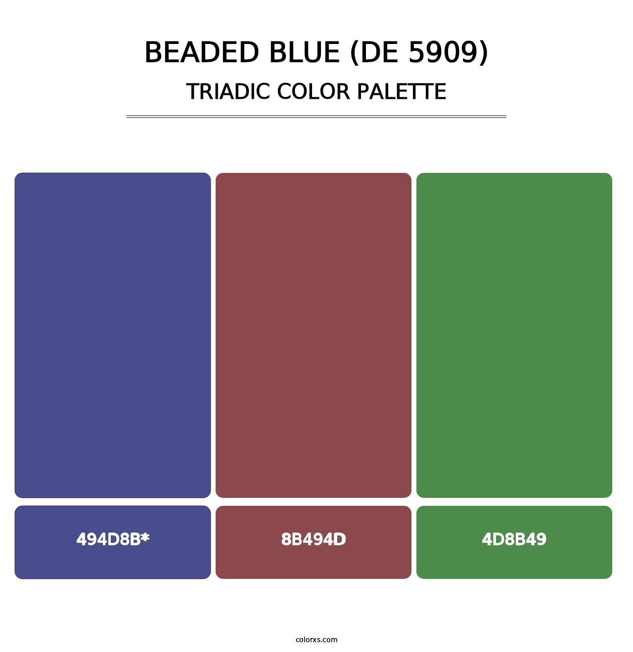 Beaded Blue (DE 5909) - Triadic Color Palette