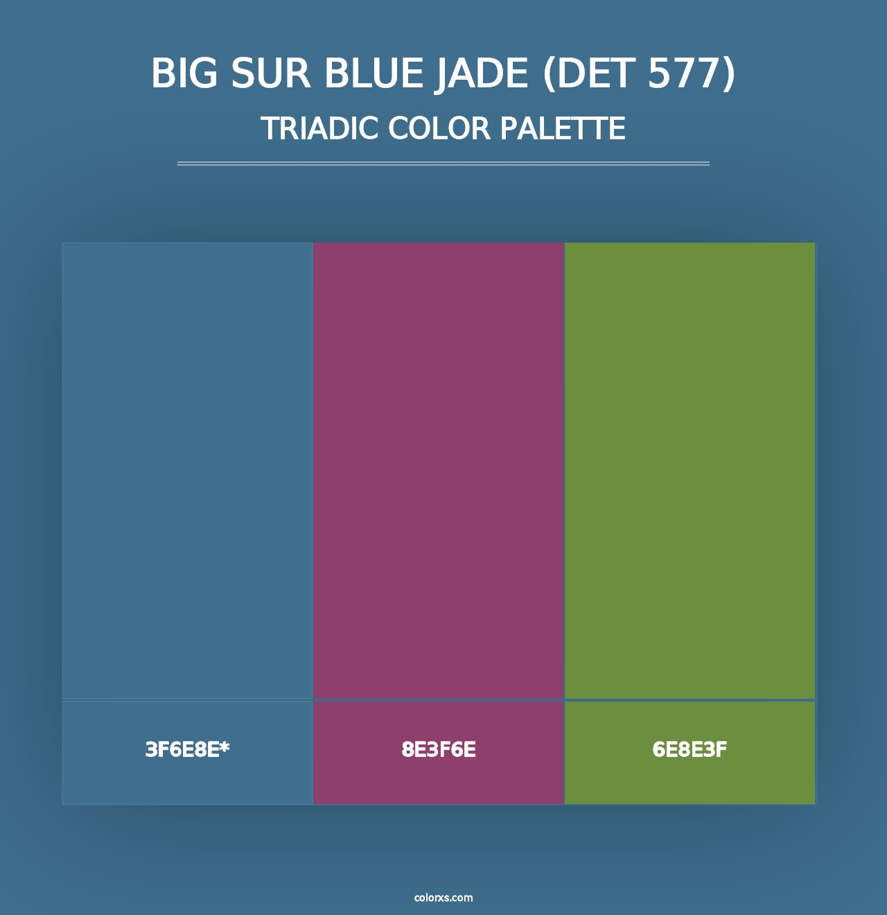 Big Sur Blue Jade (DET 577) - Triadic Color Palette