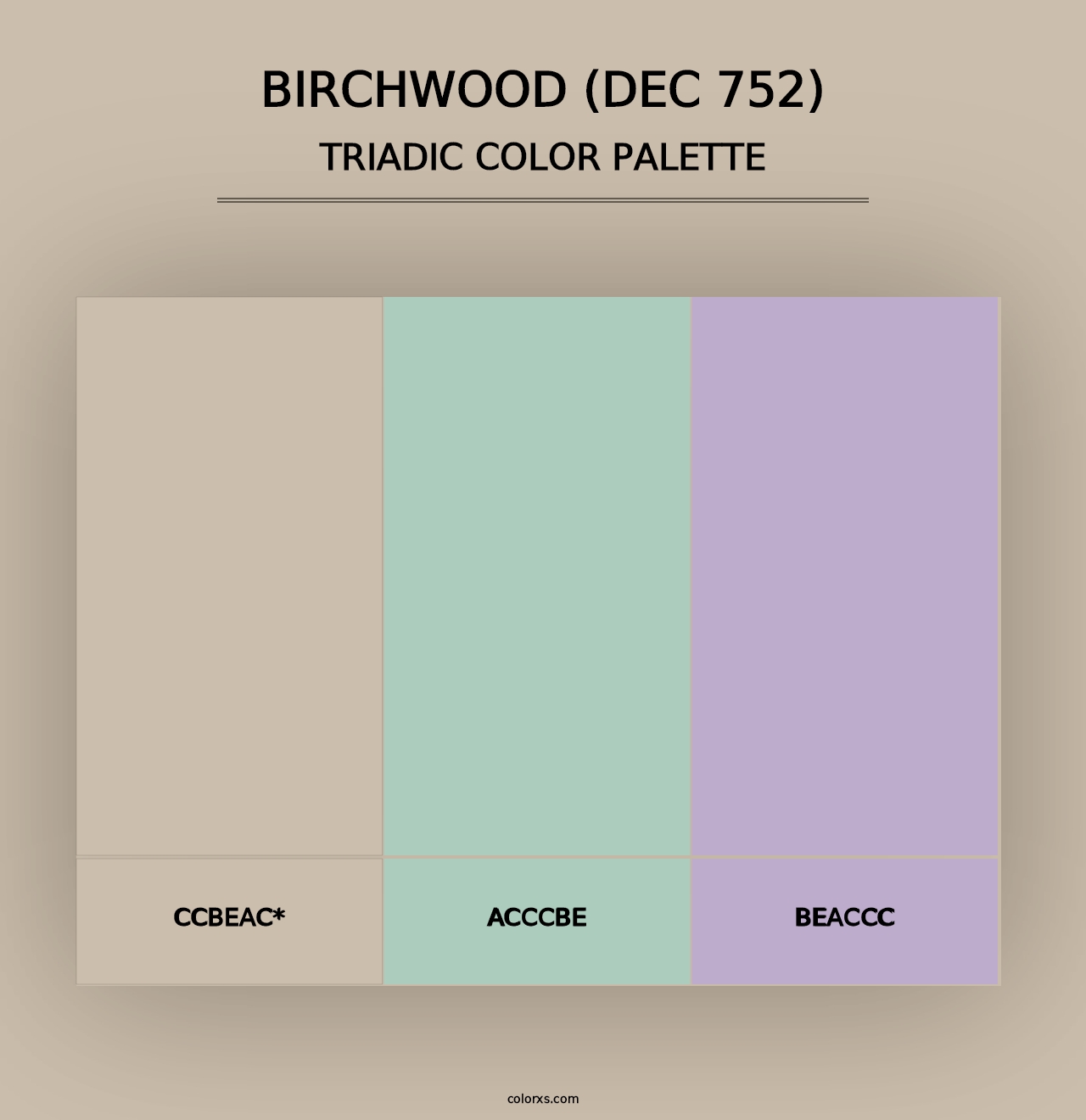 Birchwood (DEC 752) - Triadic Color Palette