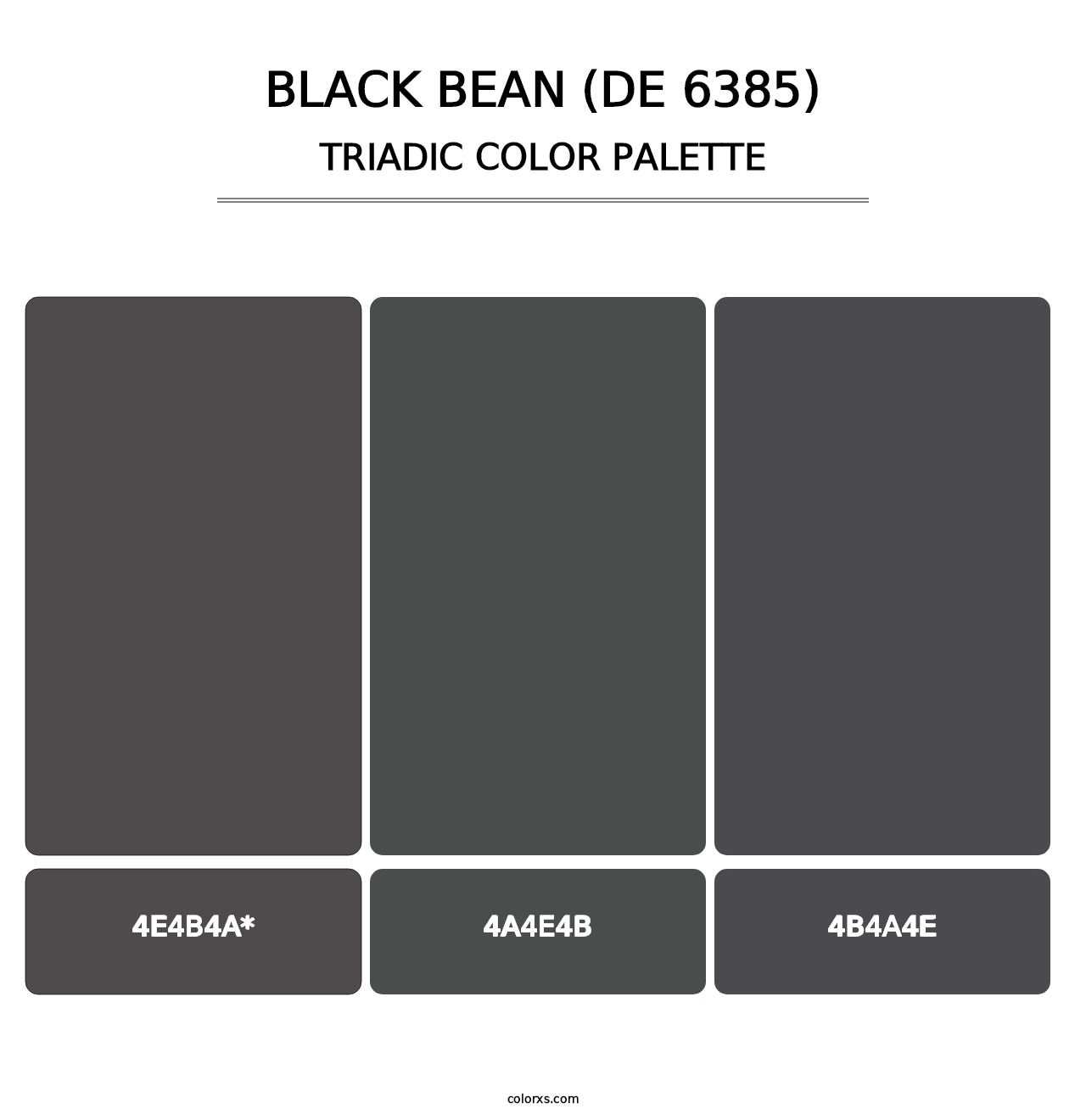 Black Bean (DE 6385) - Triadic Color Palette