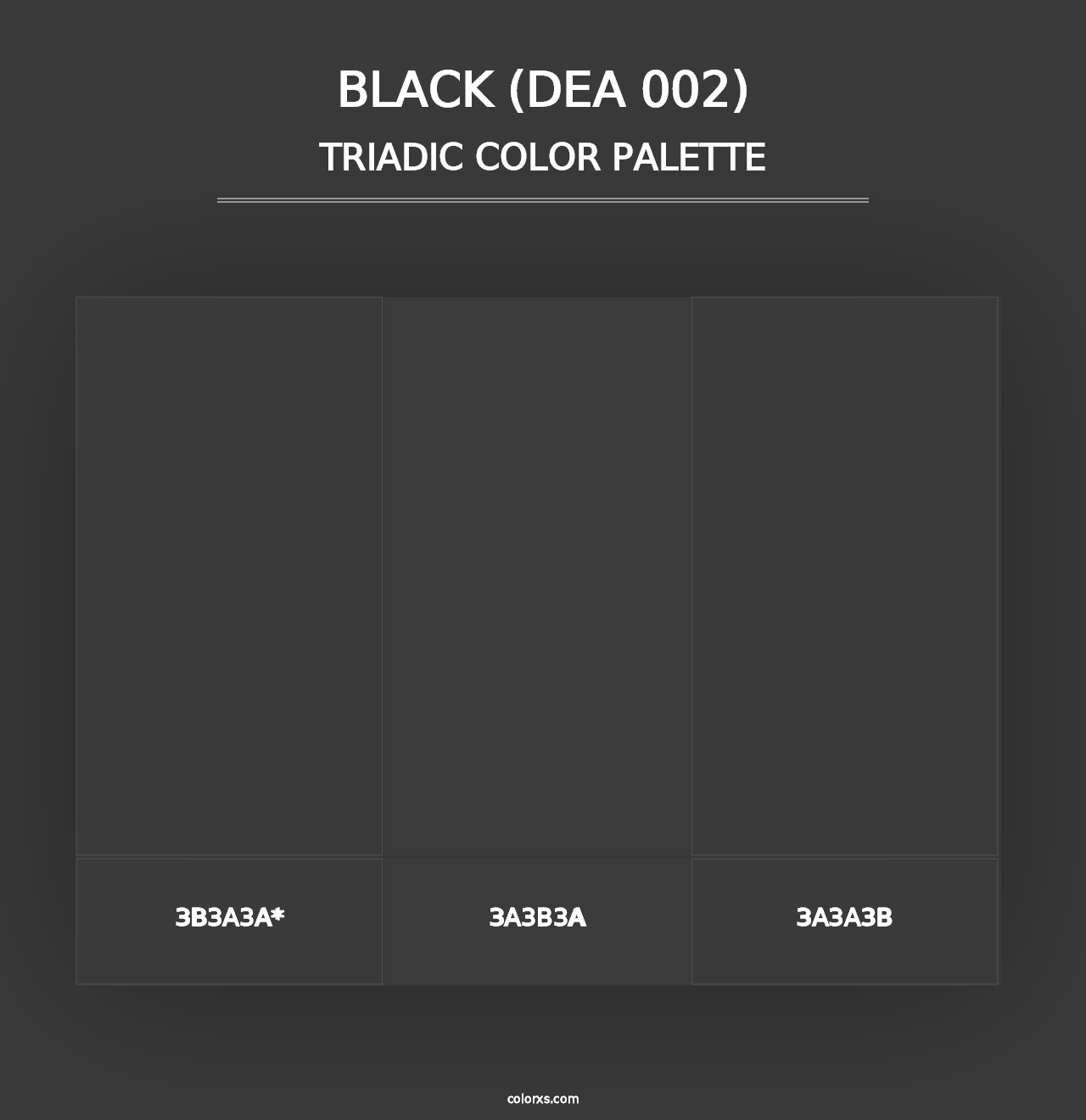 Black (DEA 002) - Triadic Color Palette