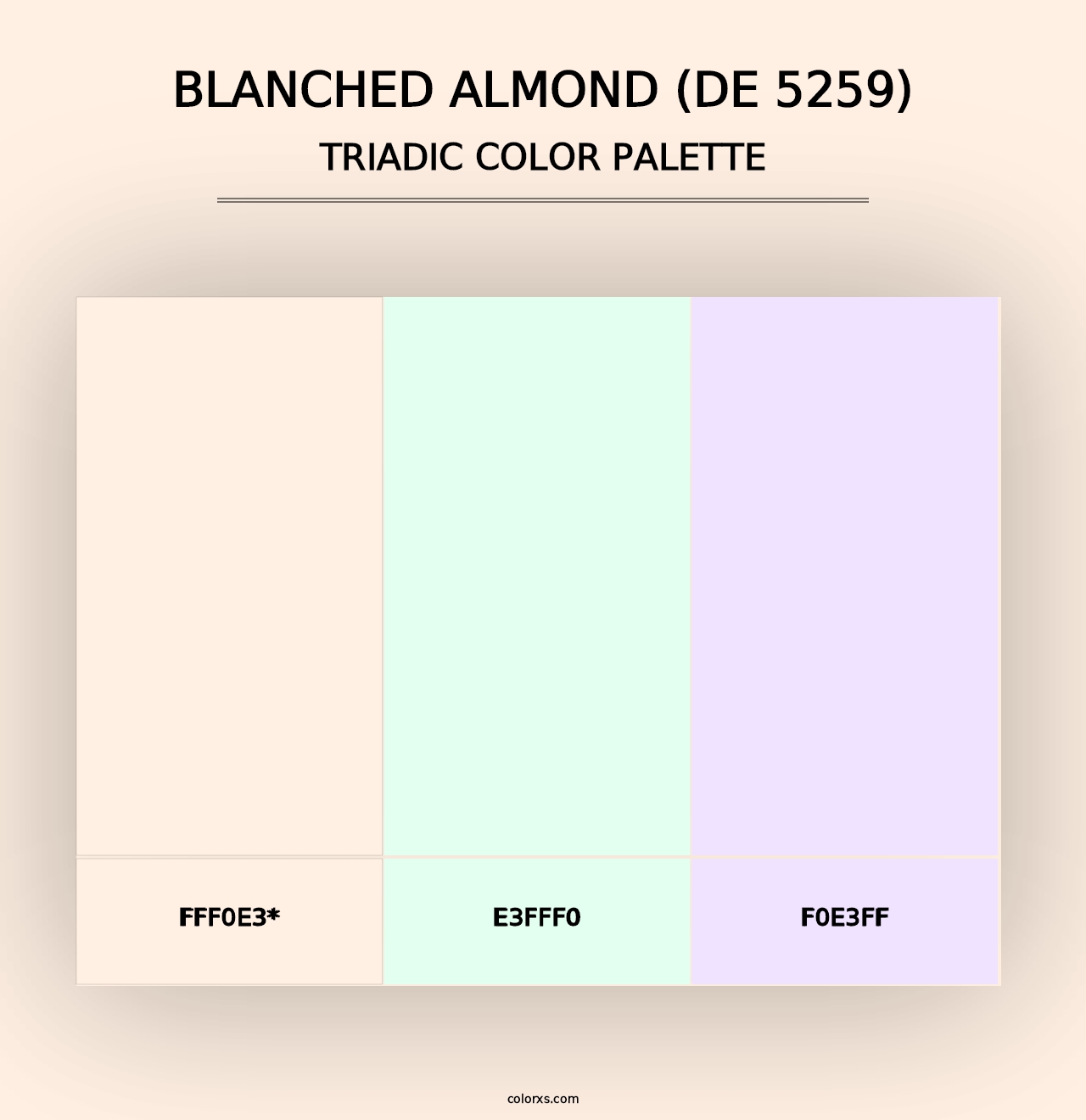 Blanched Almond (DE 5259) - Triadic Color Palette