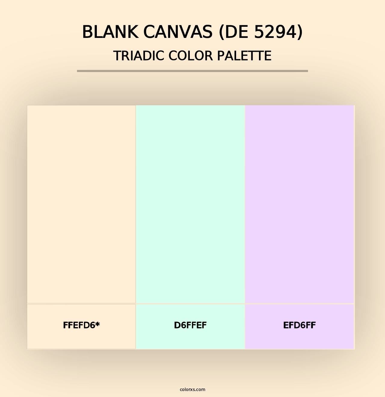 Blank Canvas (DE 5294) - Triadic Color Palette