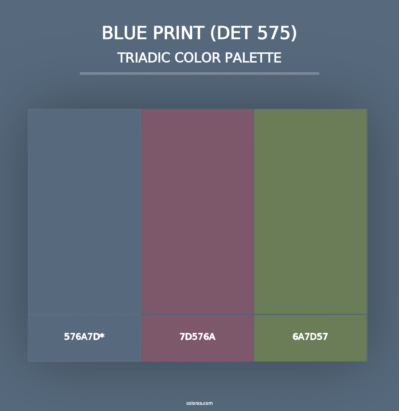 Blue Print (DET 575) - Triadic Color Palette