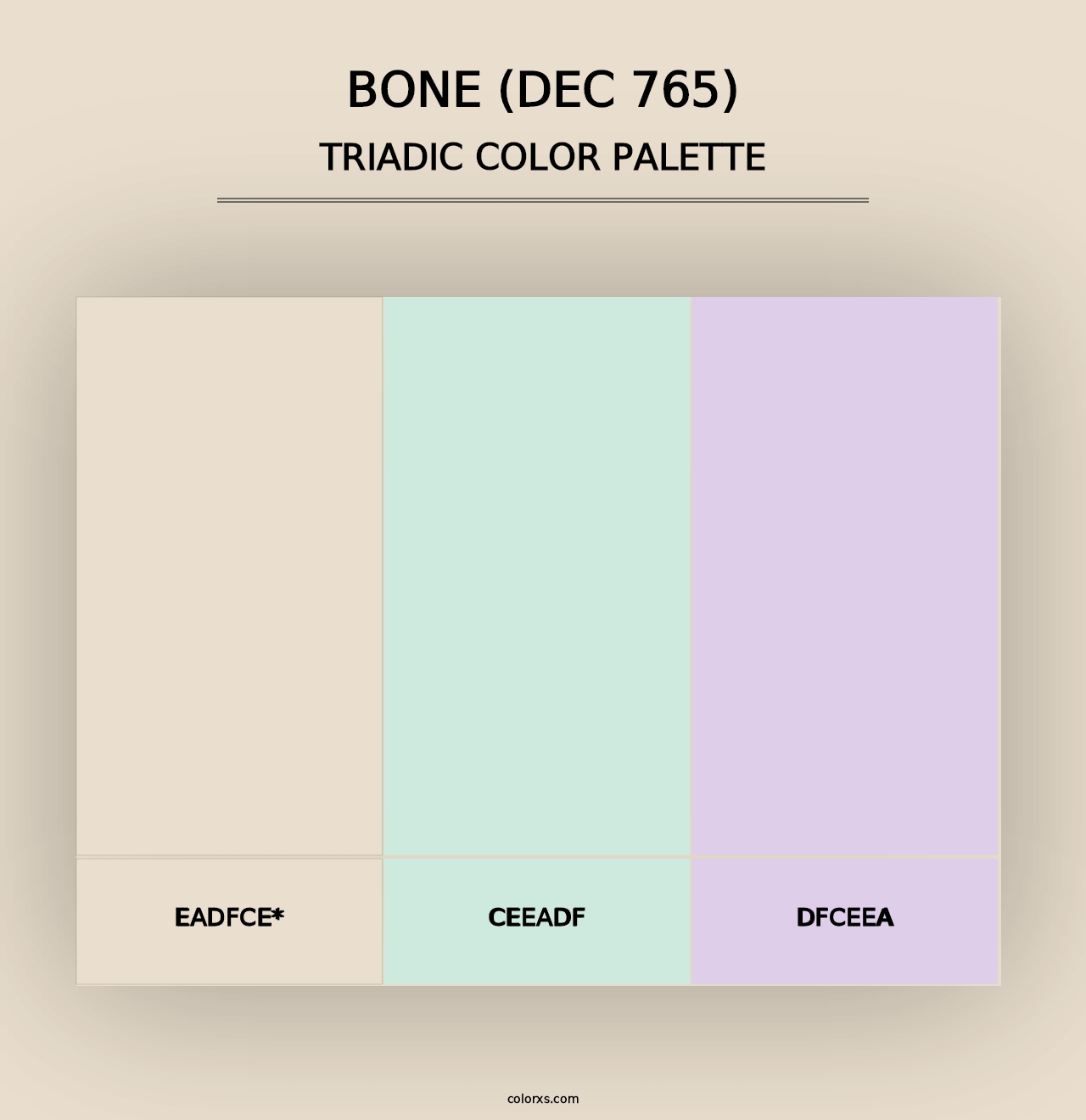 Bone (DEC 765) - Triadic Color Palette