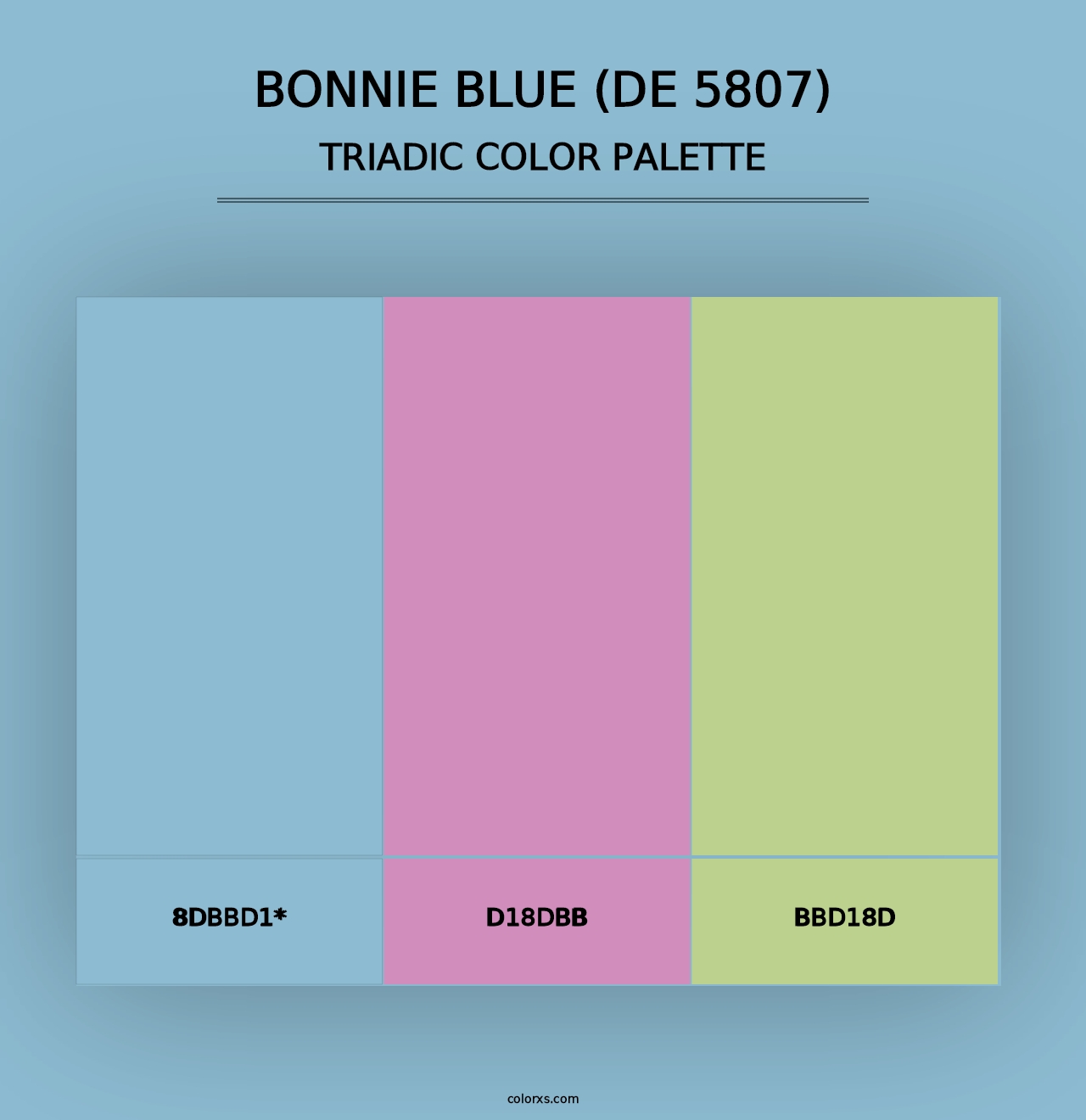 Bonnie Blue (DE 5807) - Triadic Color Palette