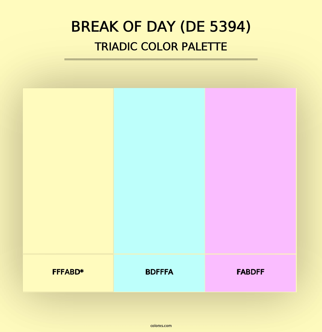 Break of Day (DE 5394) - Triadic Color Palette