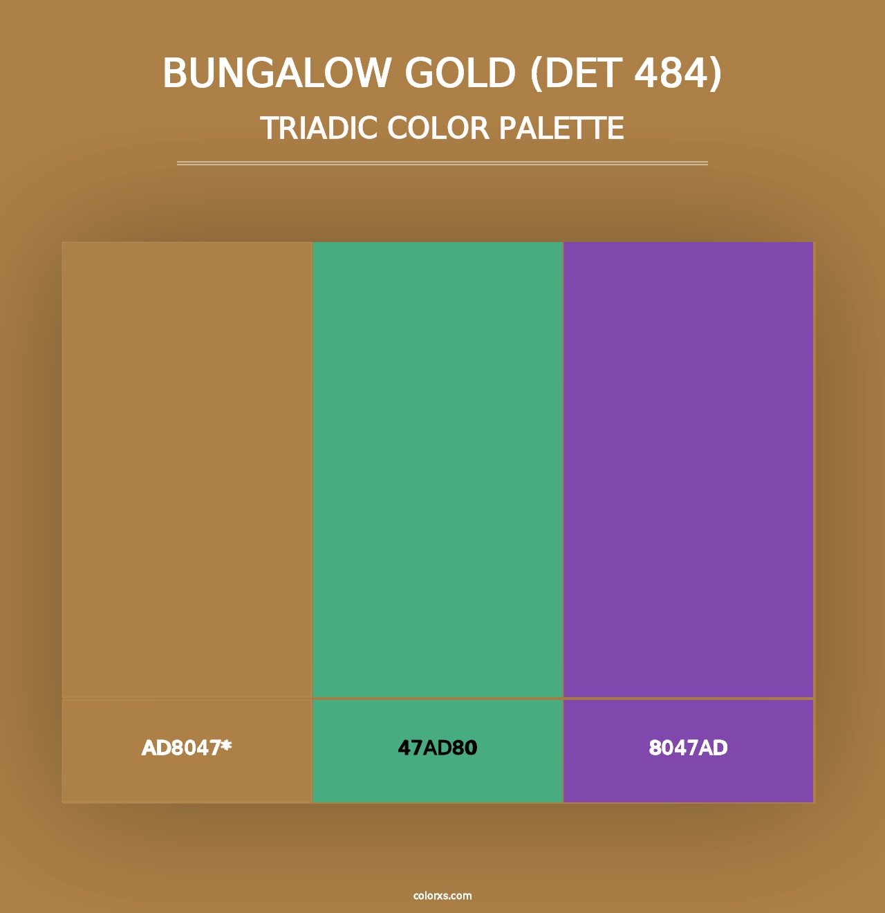 Bungalow Gold (DET 484) - Triadic Color Palette