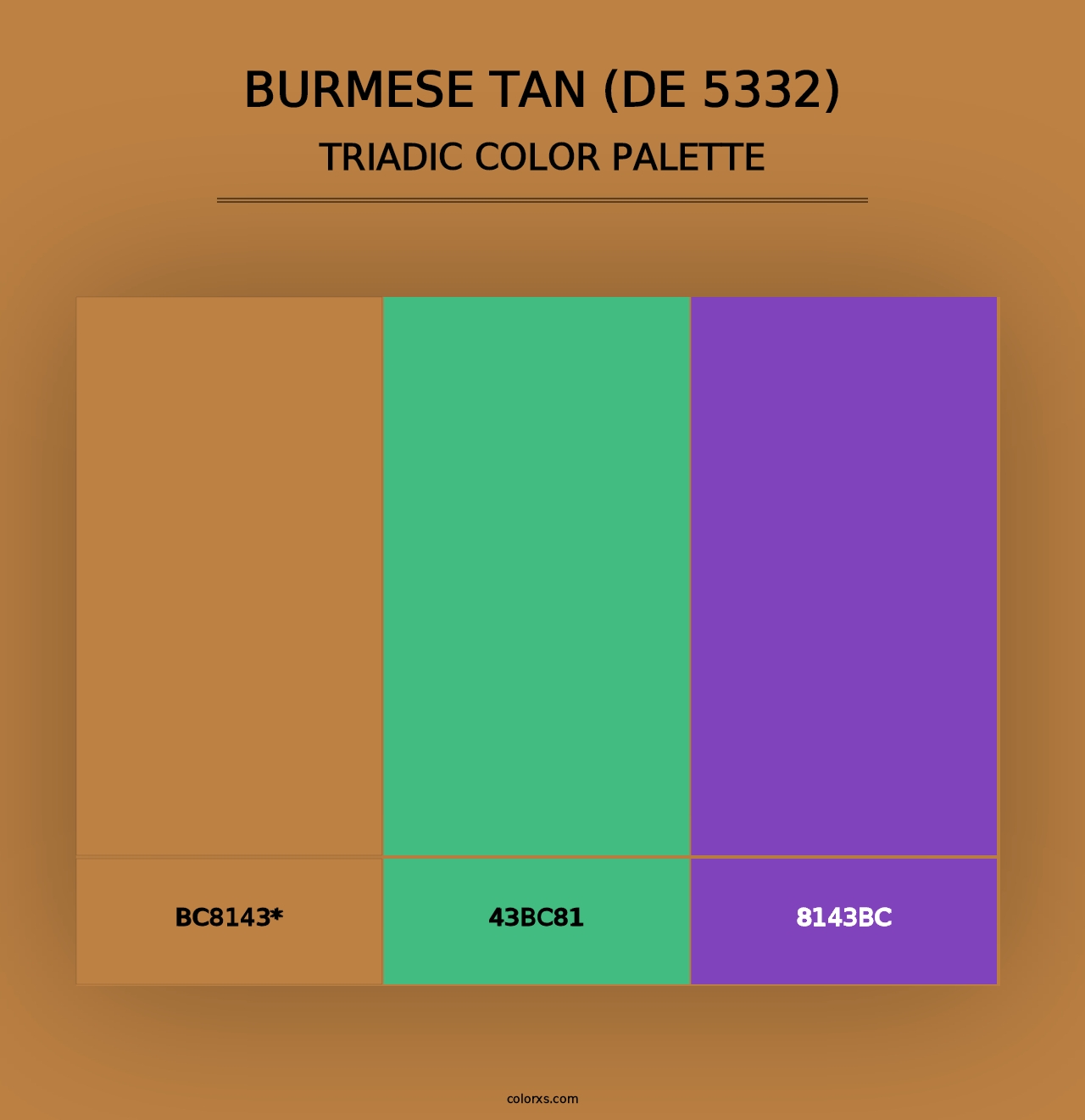 Burmese Tan (DE 5332) - Triadic Color Palette