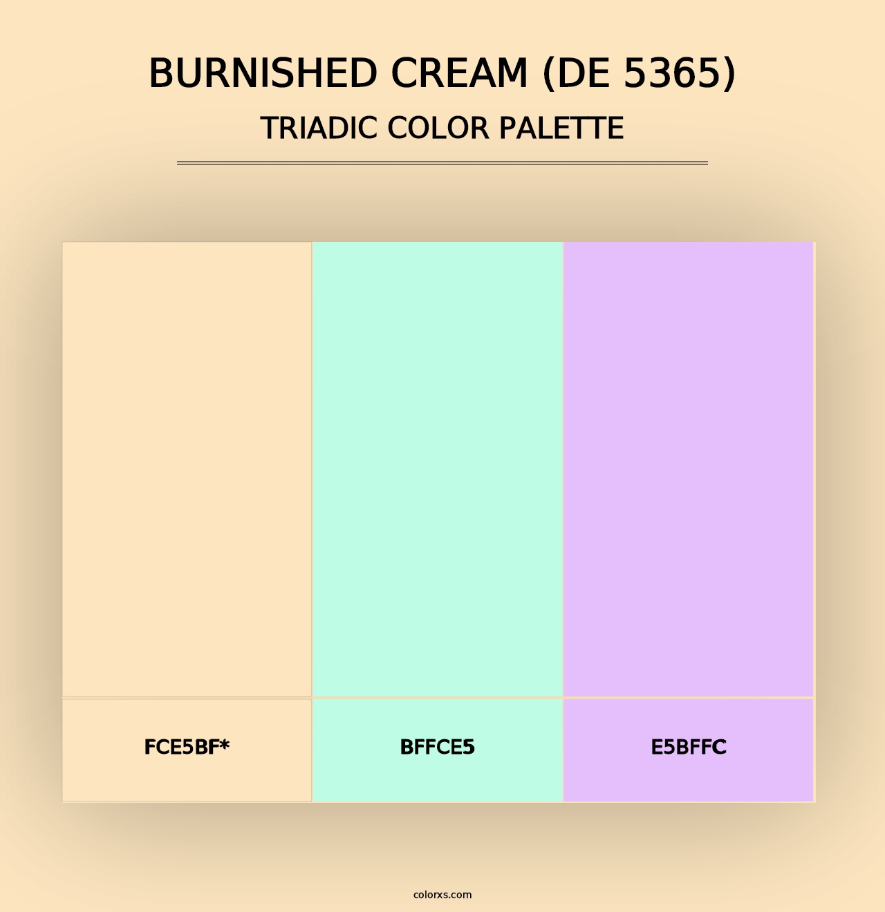 Burnished Cream (DE 5365) - Triadic Color Palette