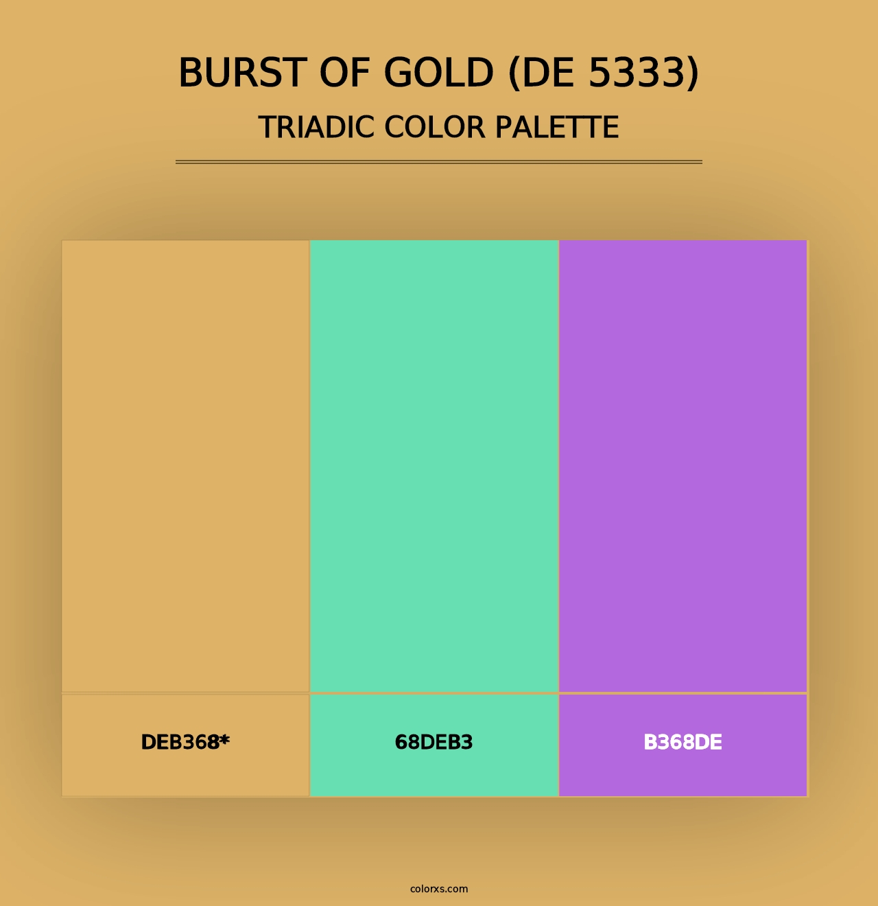 Burst of Gold (DE 5333) - Triadic Color Palette