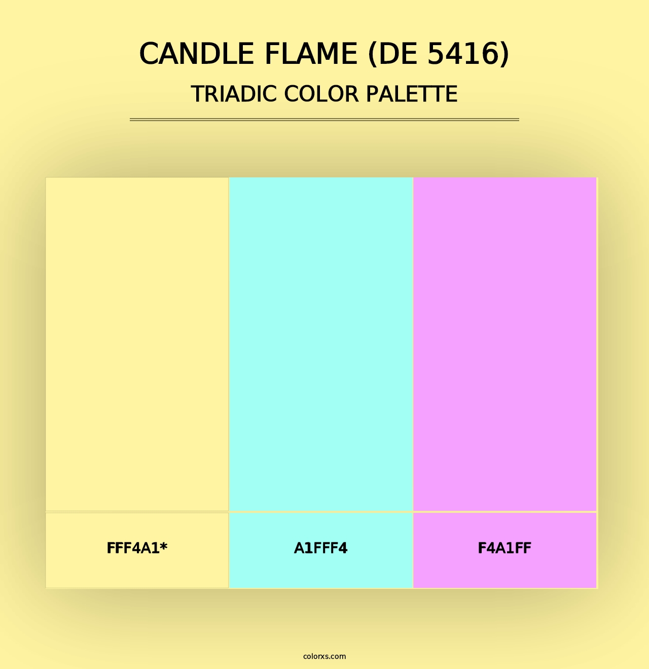 Candle Flame (DE 5416) - Triadic Color Palette