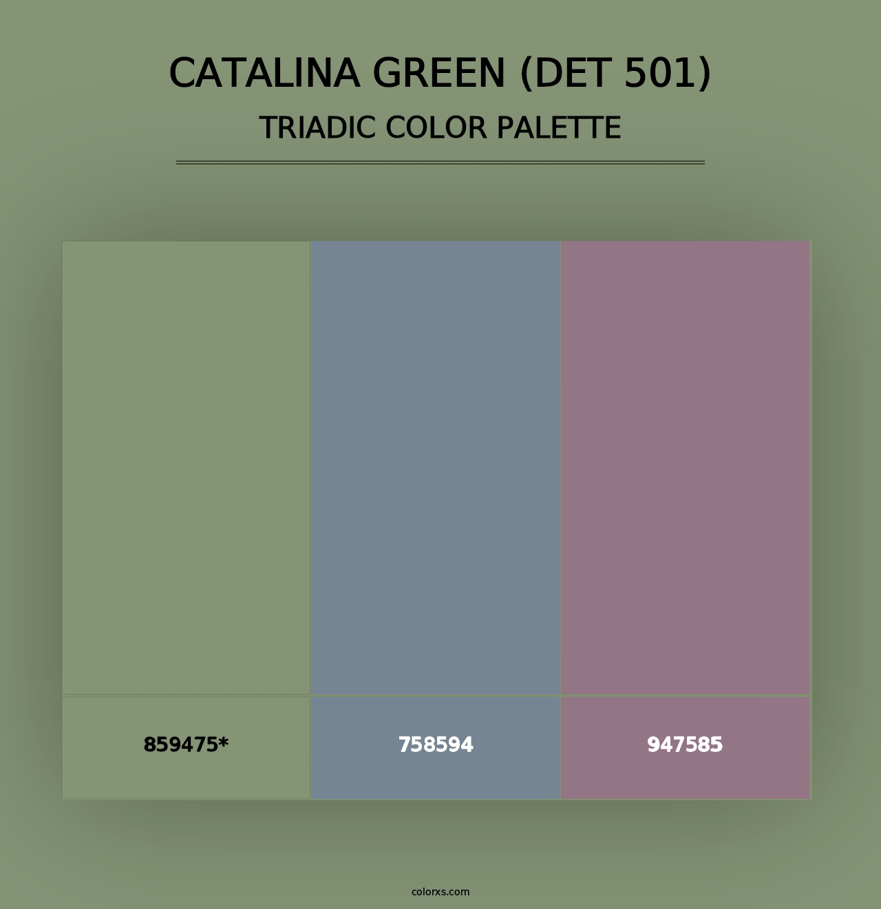 Catalina Green (DET 501) - Triadic Color Palette