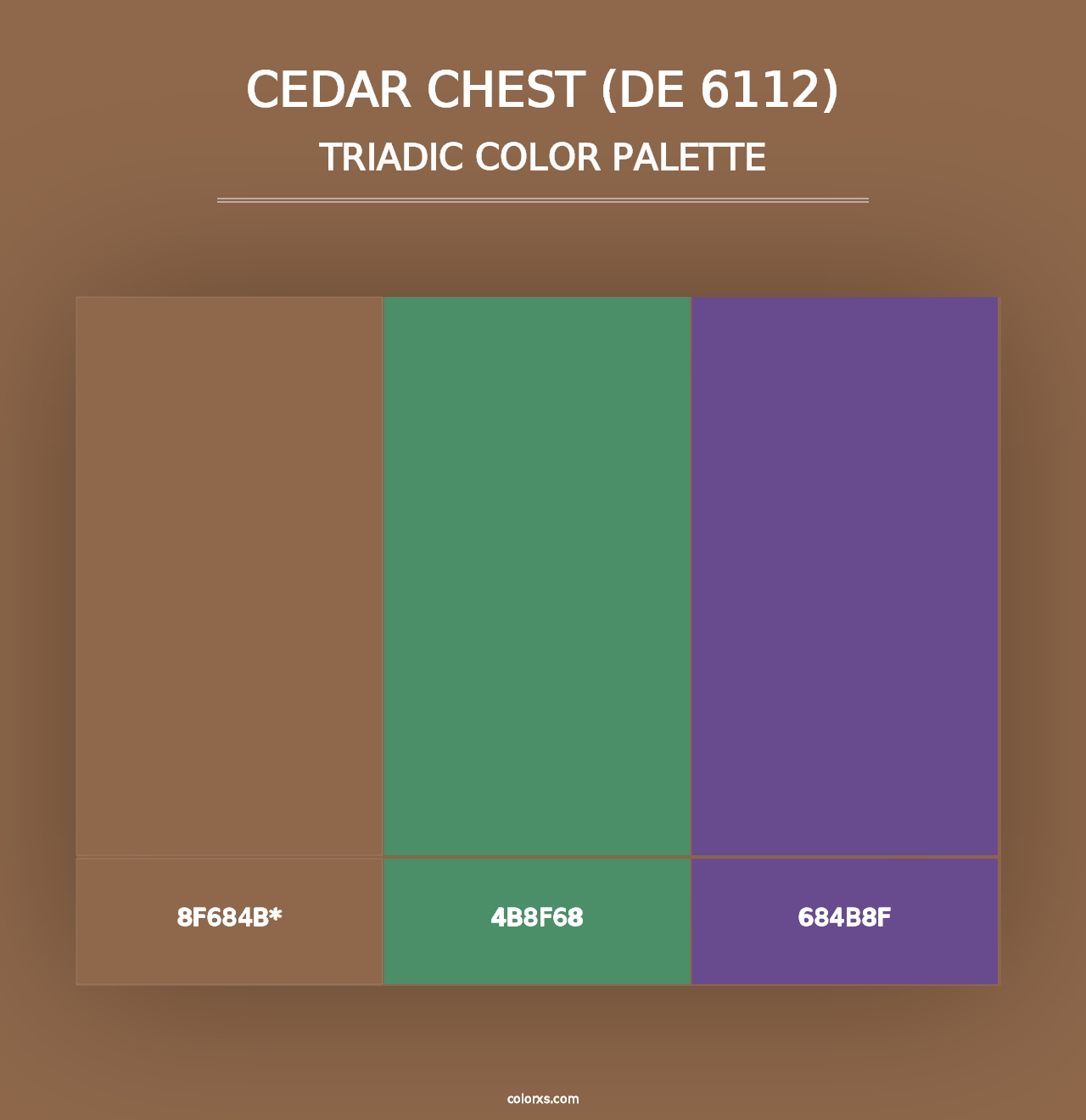 Cedar Chest (DE 6112) - Triadic Color Palette