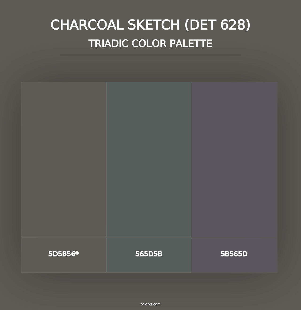 Charcoal Sketch (DET 628) - Triadic Color Palette