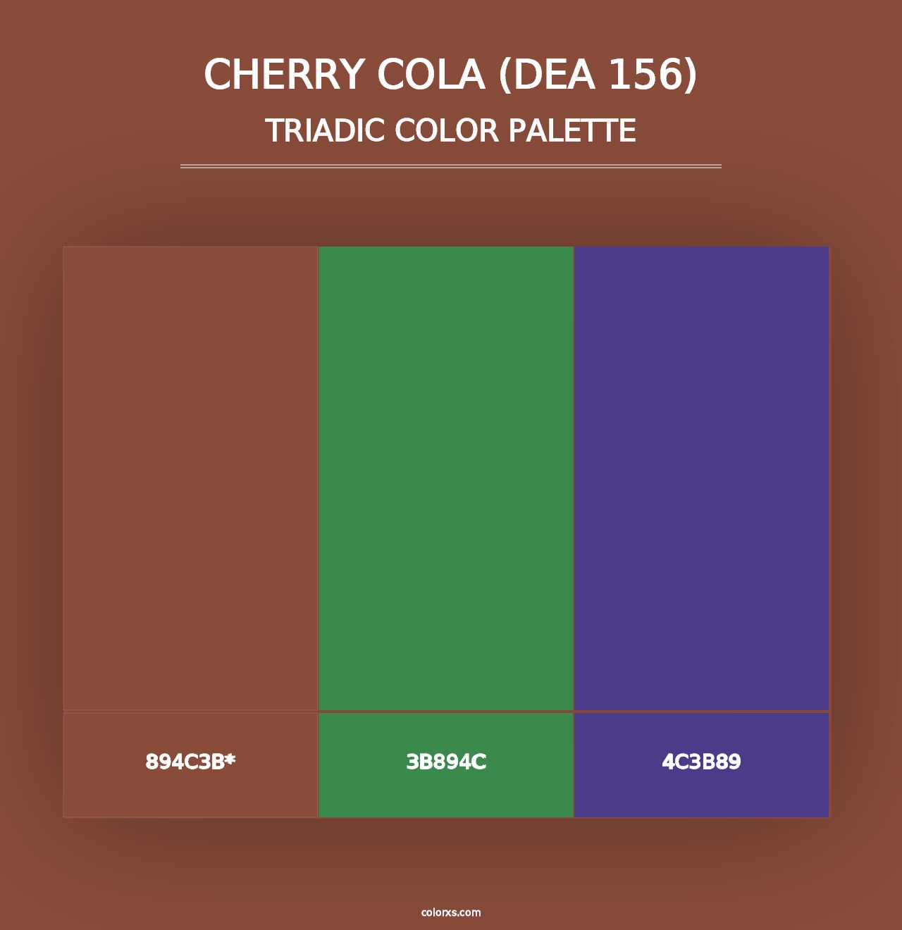 Cherry Cola (DEA 156) - Triadic Color Palette