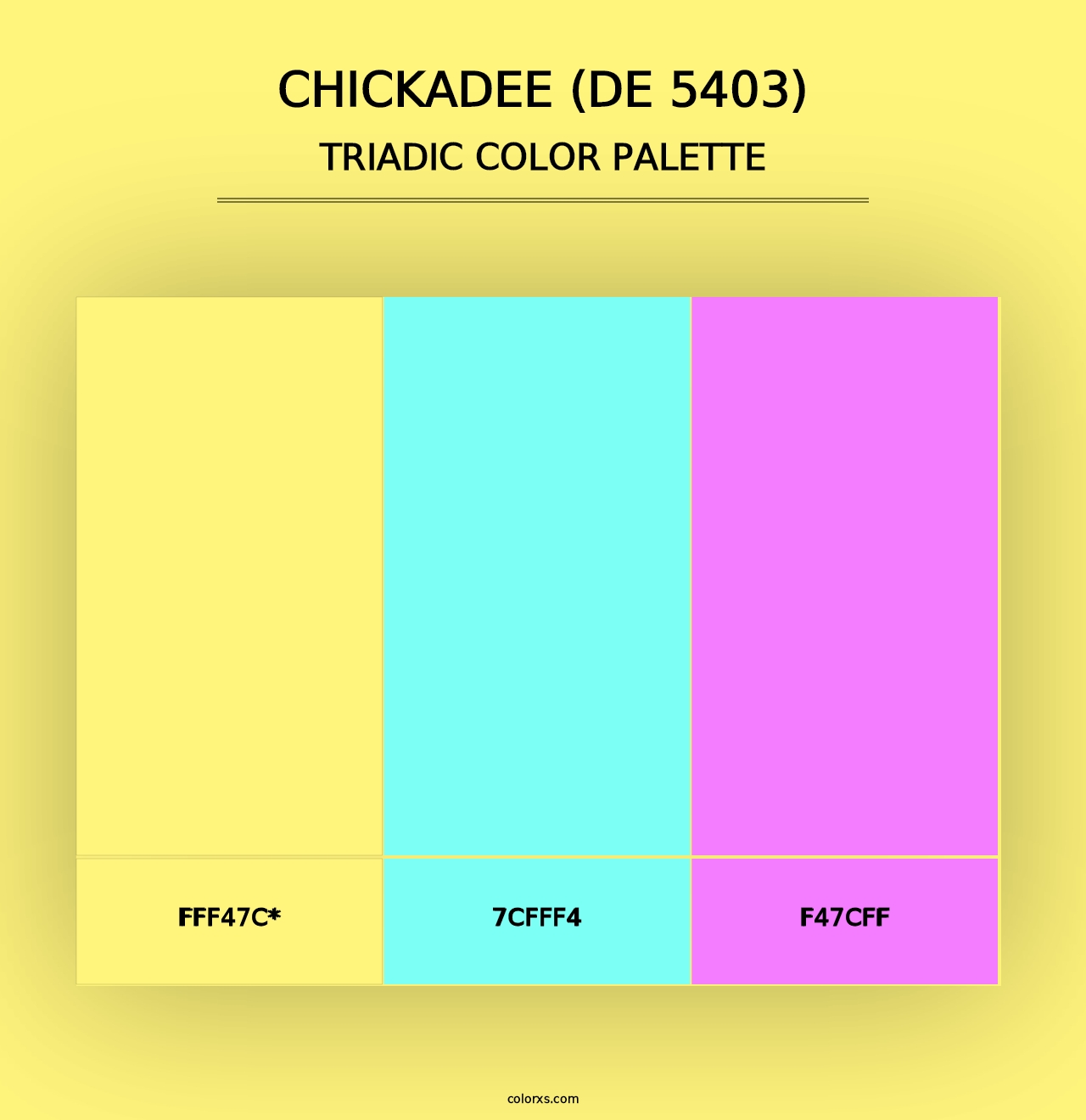 Chickadee (DE 5403) - Triadic Color Palette