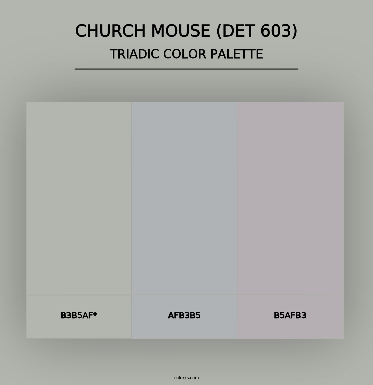 Church Mouse (DET 603) - Triadic Color Palette