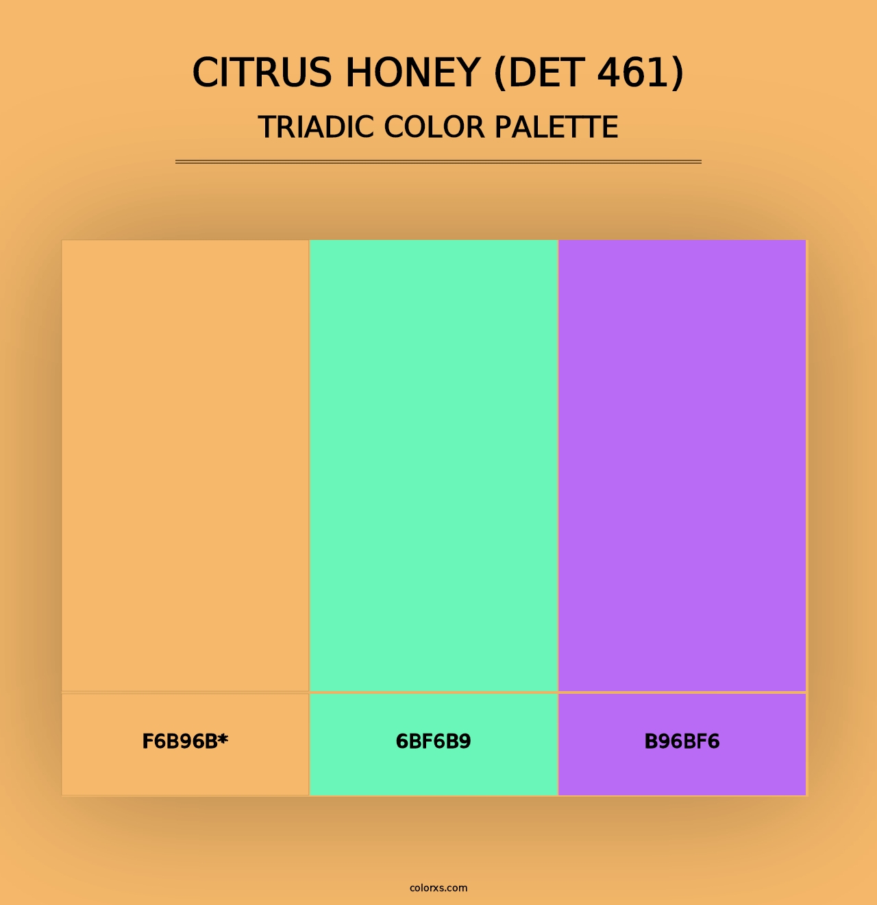 Citrus Honey (DET 461) - Triadic Color Palette