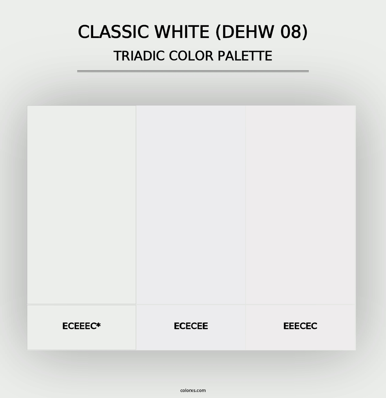 Classic White (DEHW 08) - Triadic Color Palette