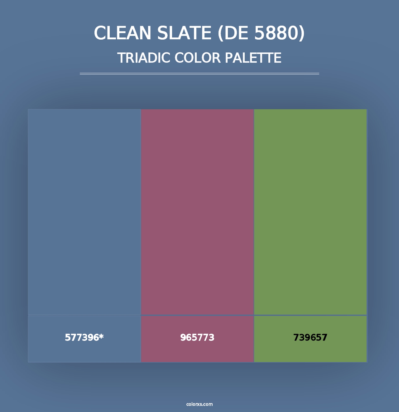 Clean Slate (DE 5880) - Triadic Color Palette