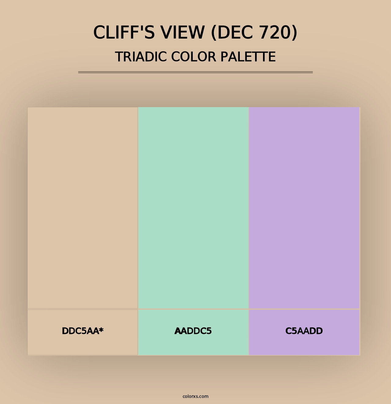 Cliff's View (DEC 720) - Triadic Color Palette