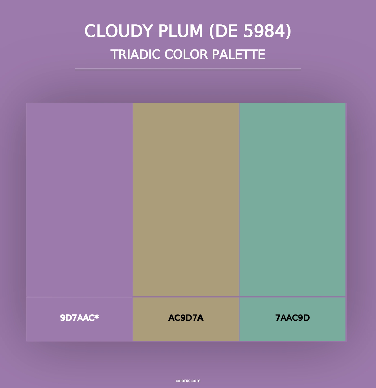 Cloudy Plum (DE 5984) - Triadic Color Palette