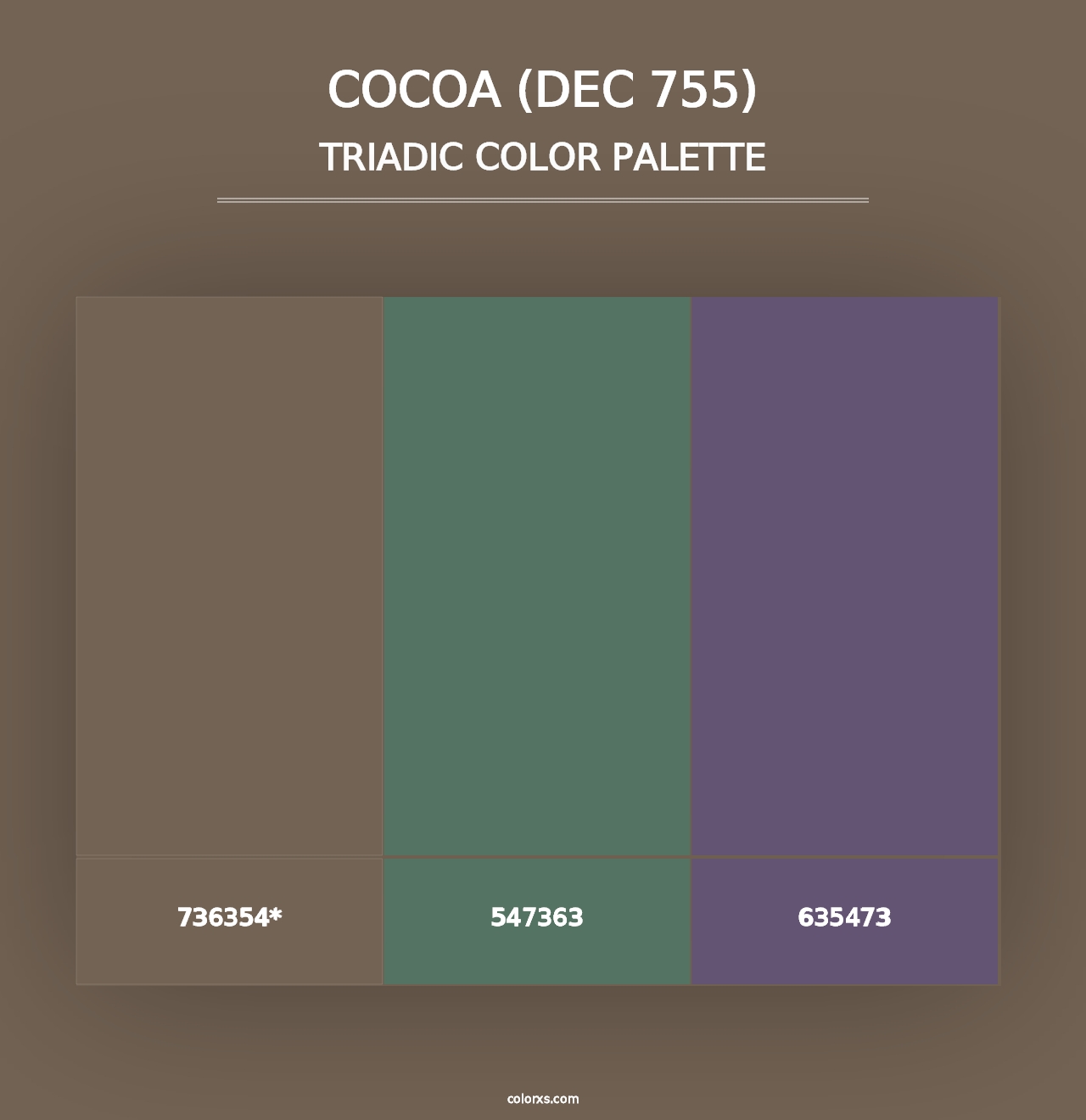 Cocoa (DEC 755) - Triadic Color Palette