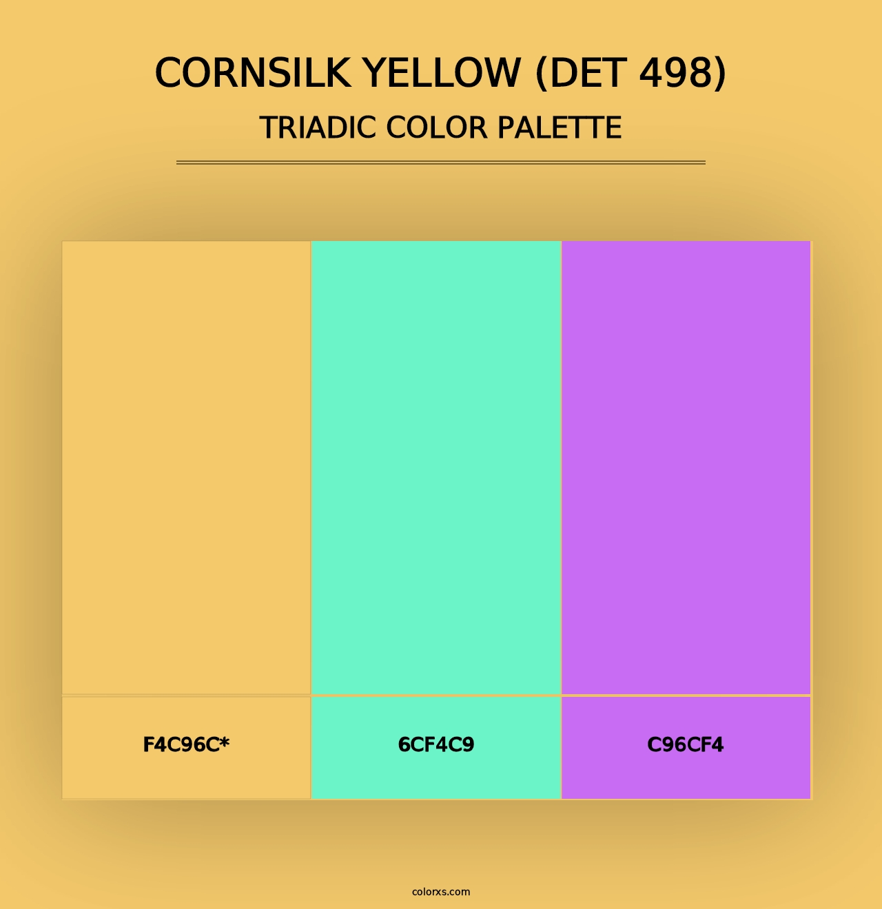 Cornsilk Yellow (DET 498) - Triadic Color Palette