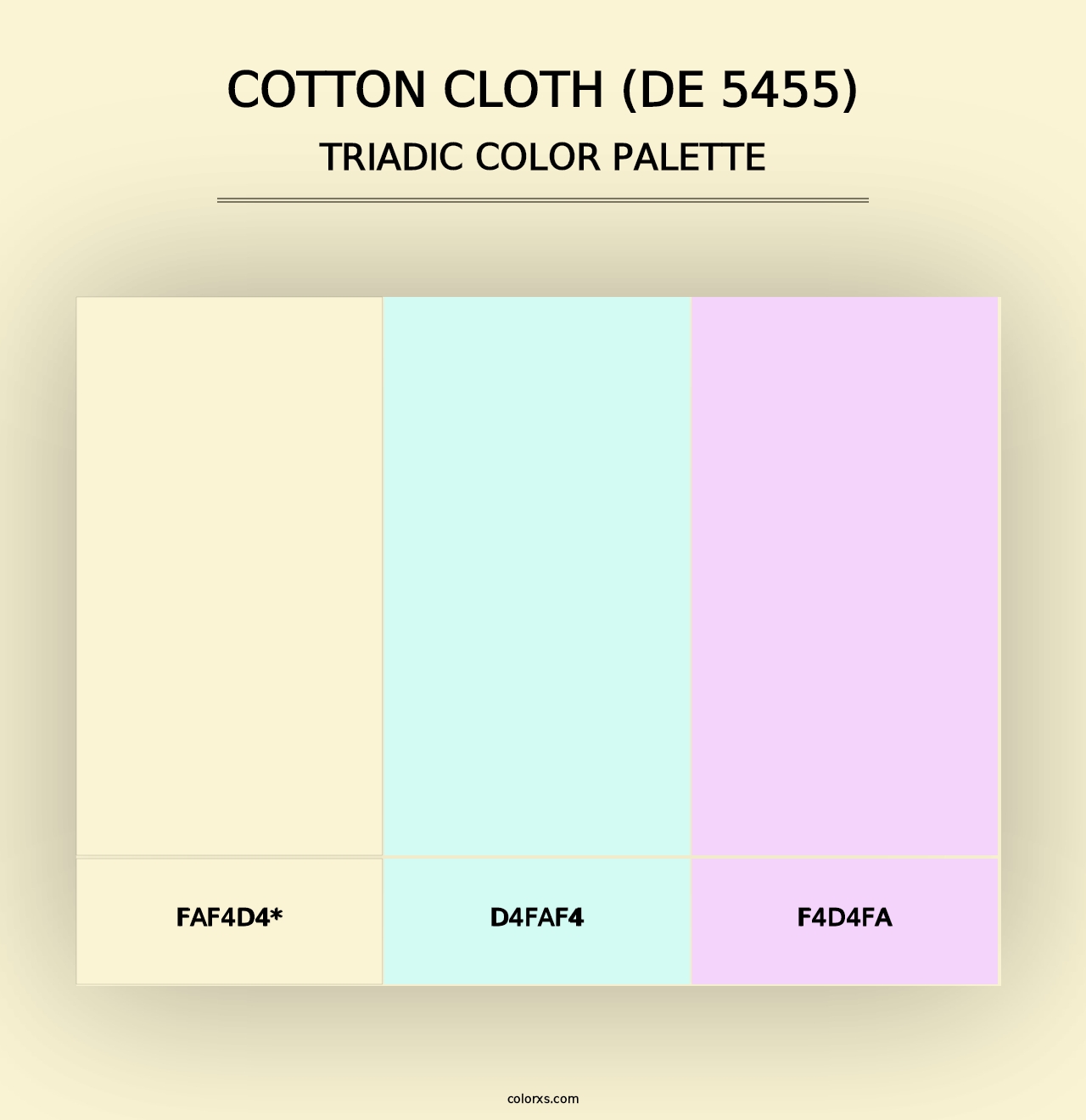 Cotton Cloth (DE 5455) - Triadic Color Palette