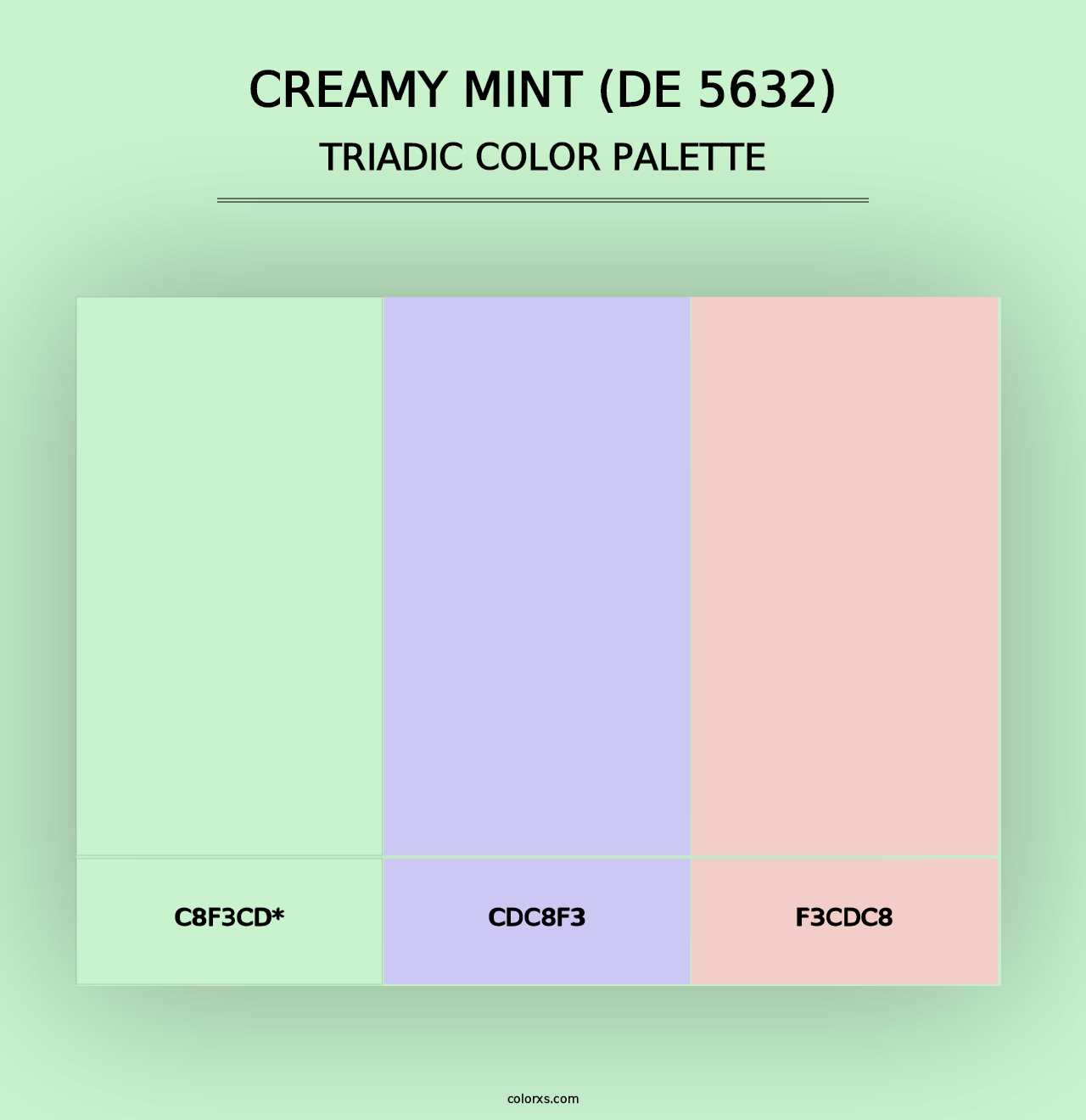 Creamy Mint (DE 5632) - Triadic Color Palette