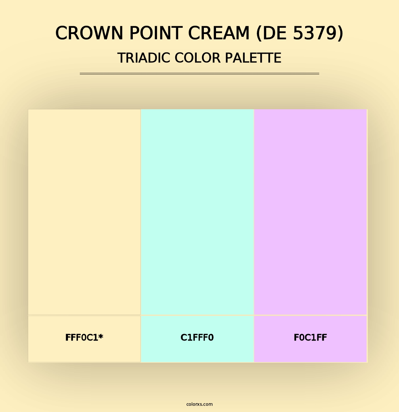 Crown Point Cream (DE 5379) - Triadic Color Palette