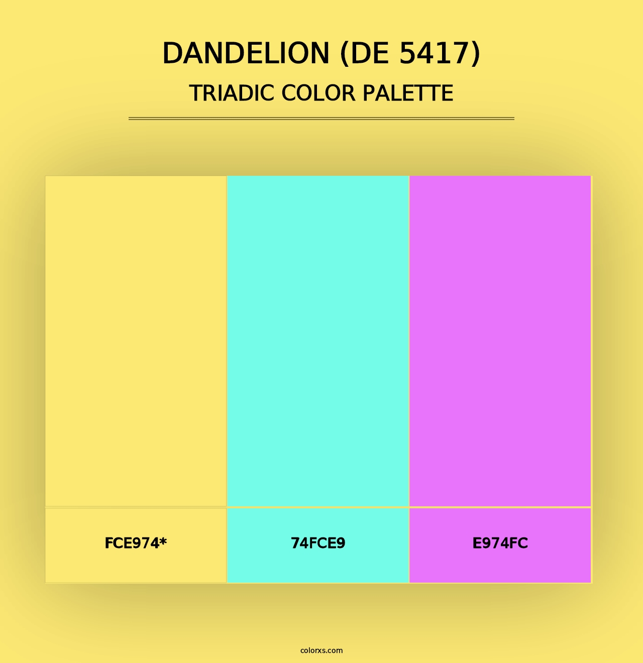 Dandelion (DE 5417) - Triadic Color Palette