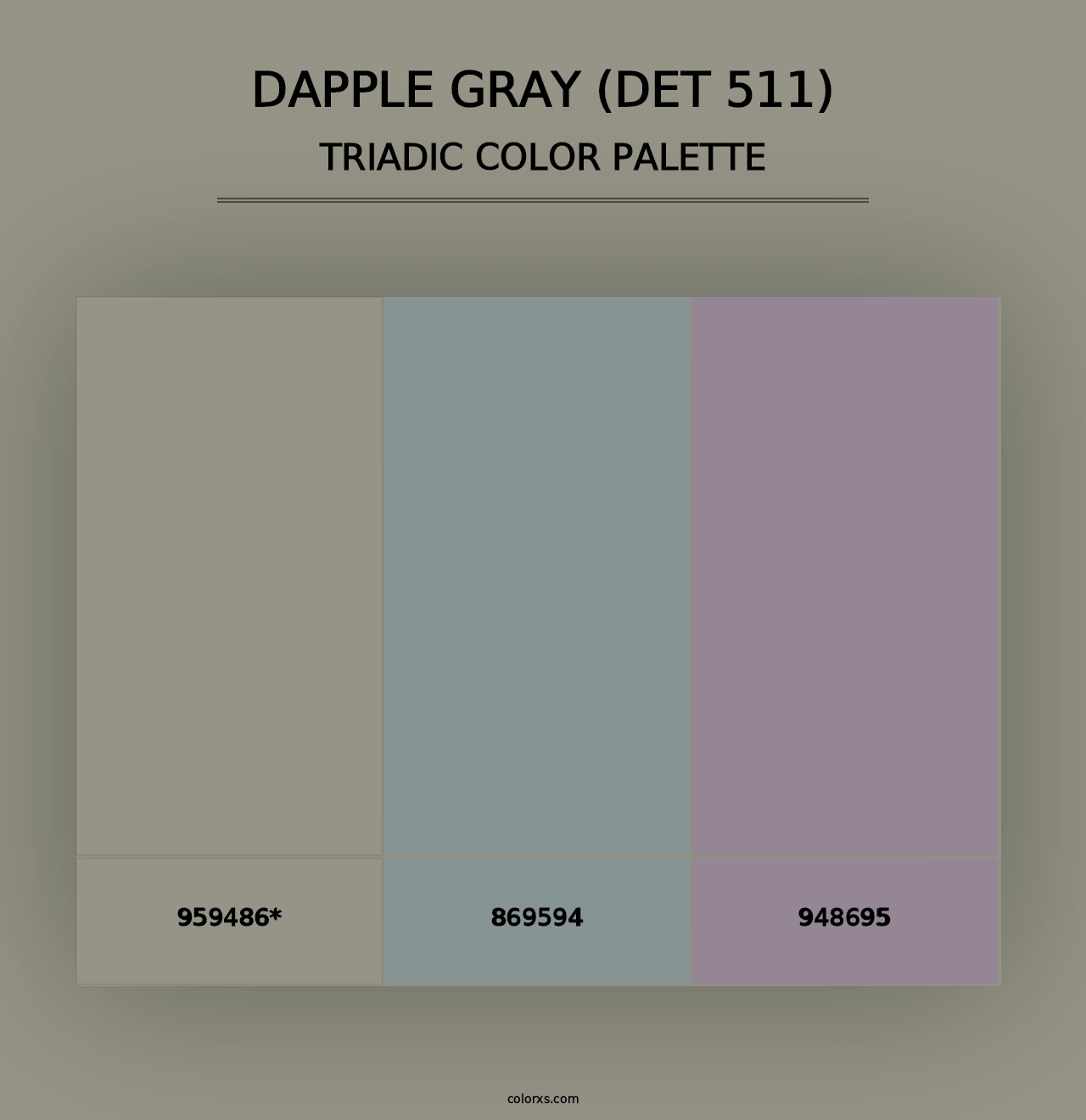 Dapple Gray (DET 511) - Triadic Color Palette