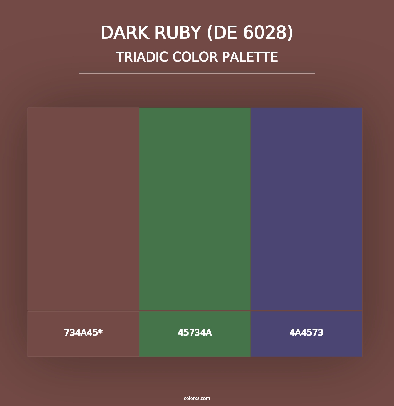 Dark Ruby (DE 6028) - Triadic Color Palette