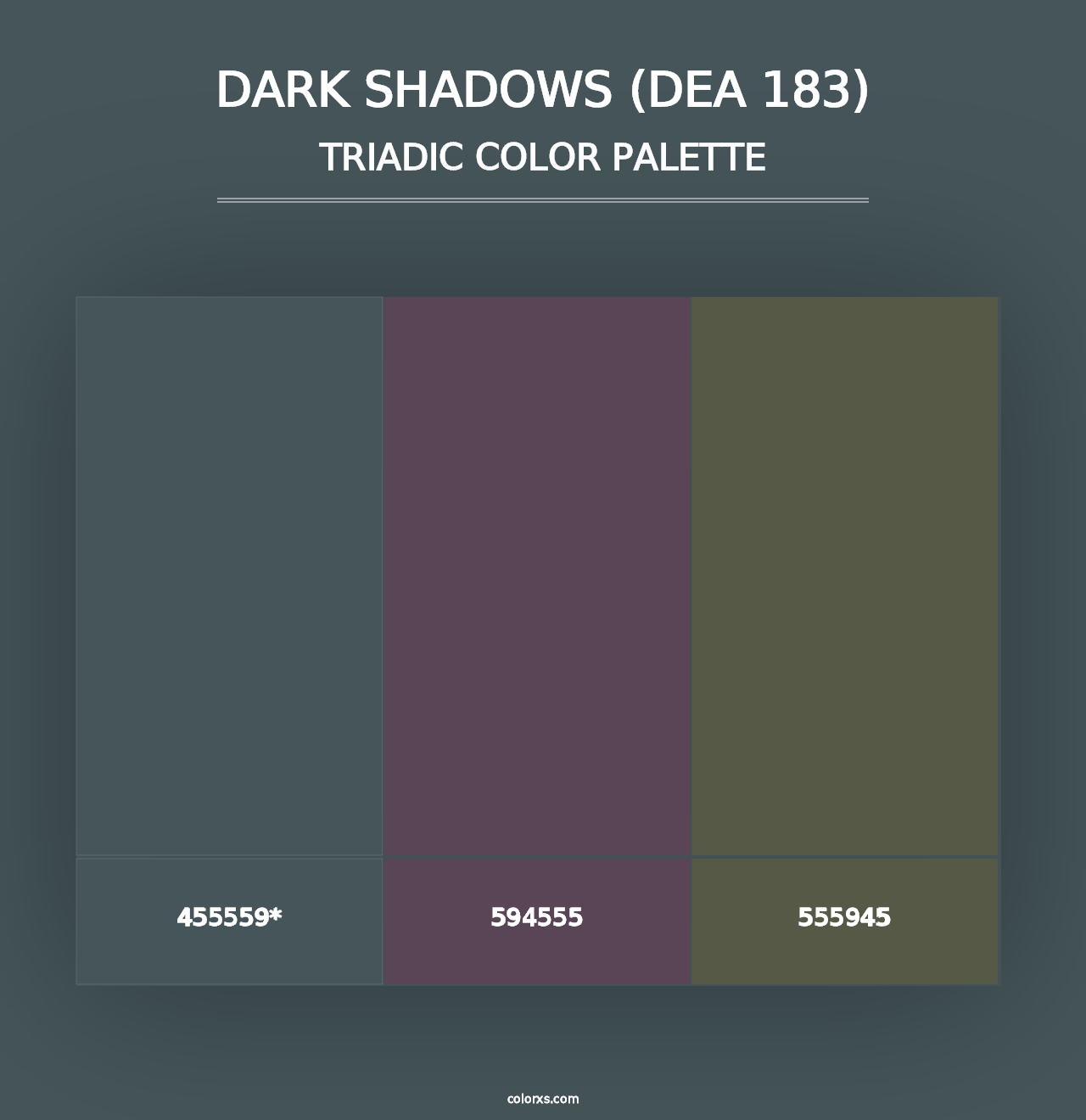 Dark Shadows (DEA 183) - Triadic Color Palette