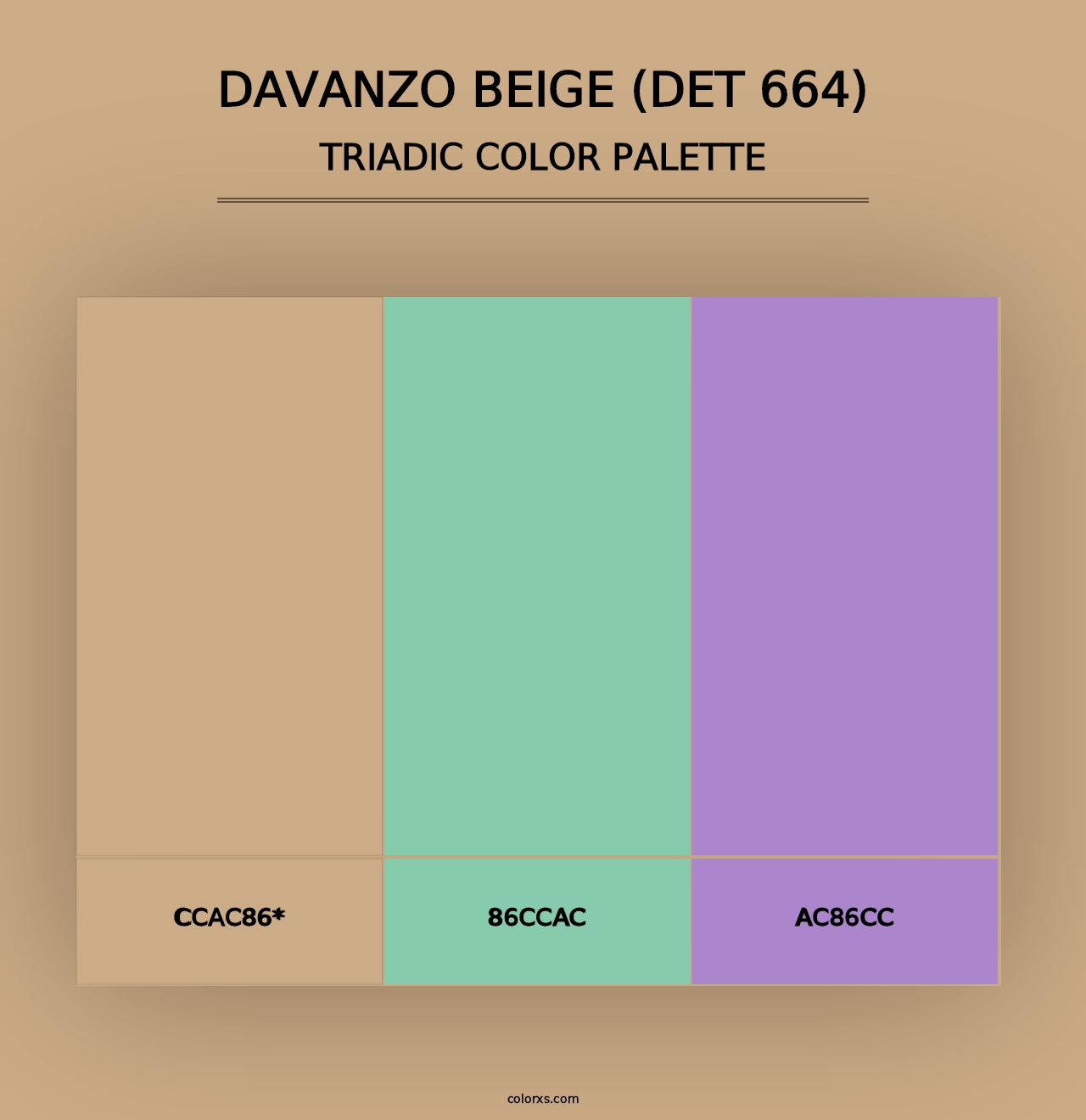 DaVanzo Beige (DET 664) - Triadic Color Palette